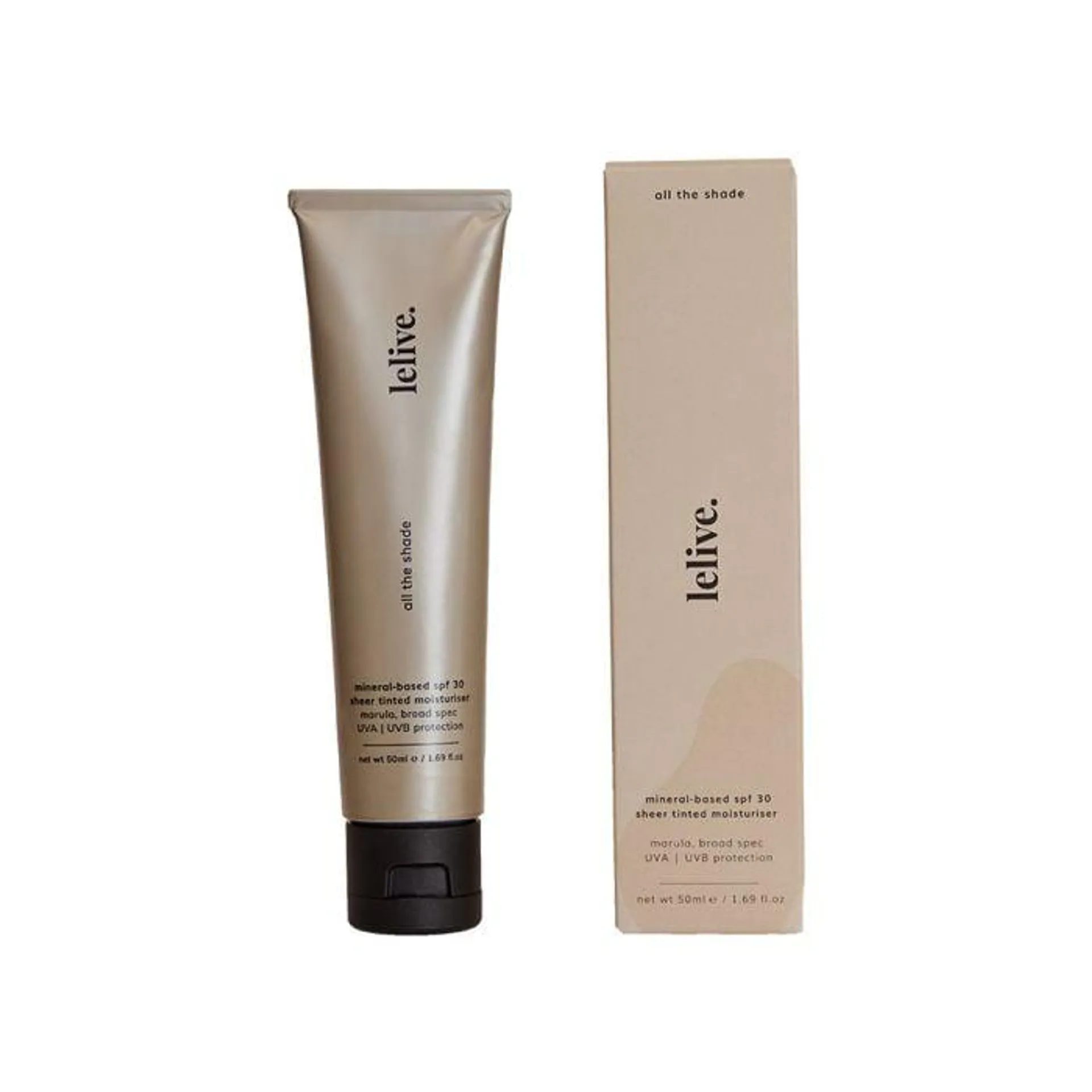 lelive - All The Shade Tinted Moisturiser SPF30 Marula 50ml