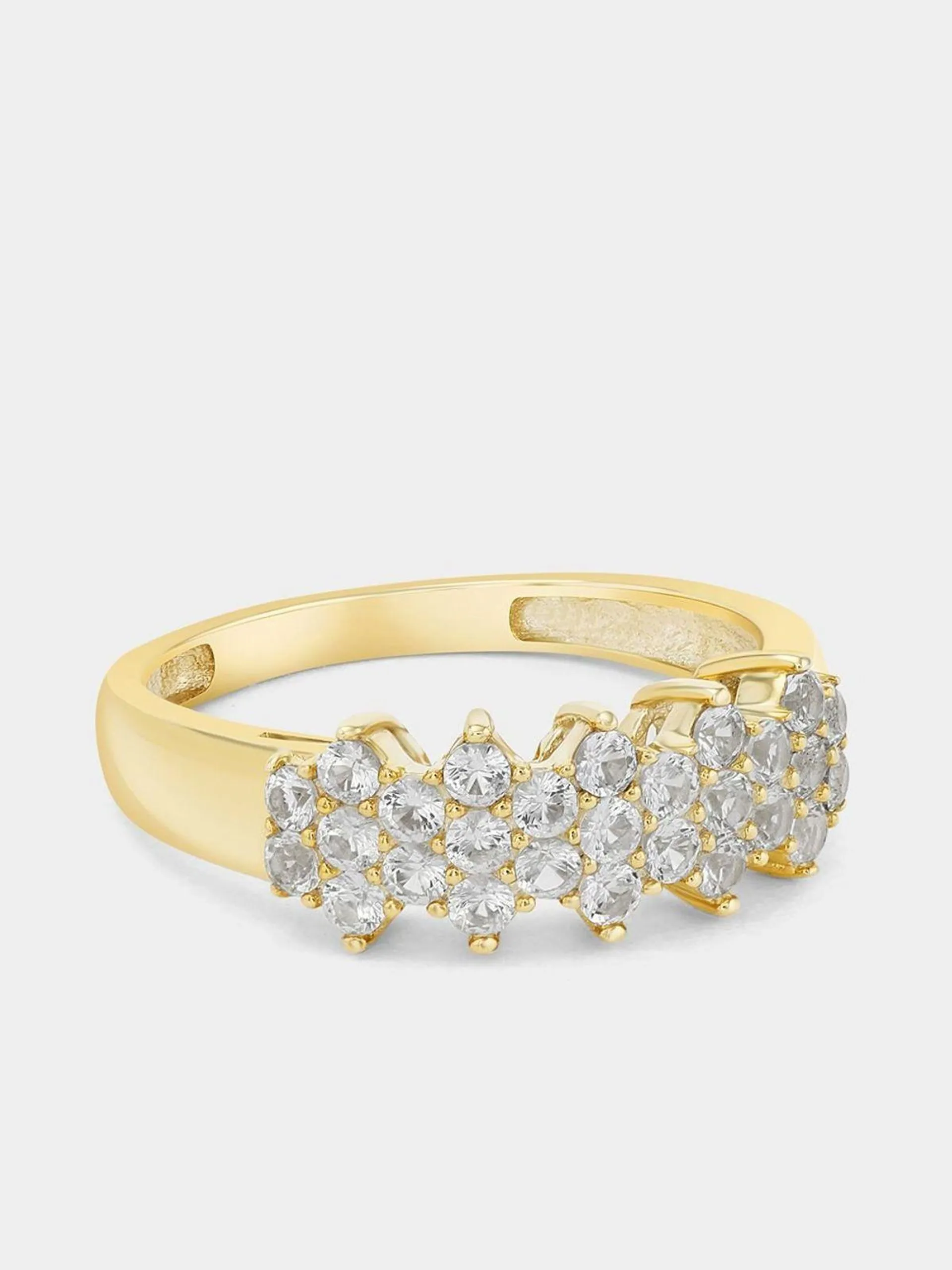 Yellow Gold Cubic Zirconia Pavé Cluster Ring