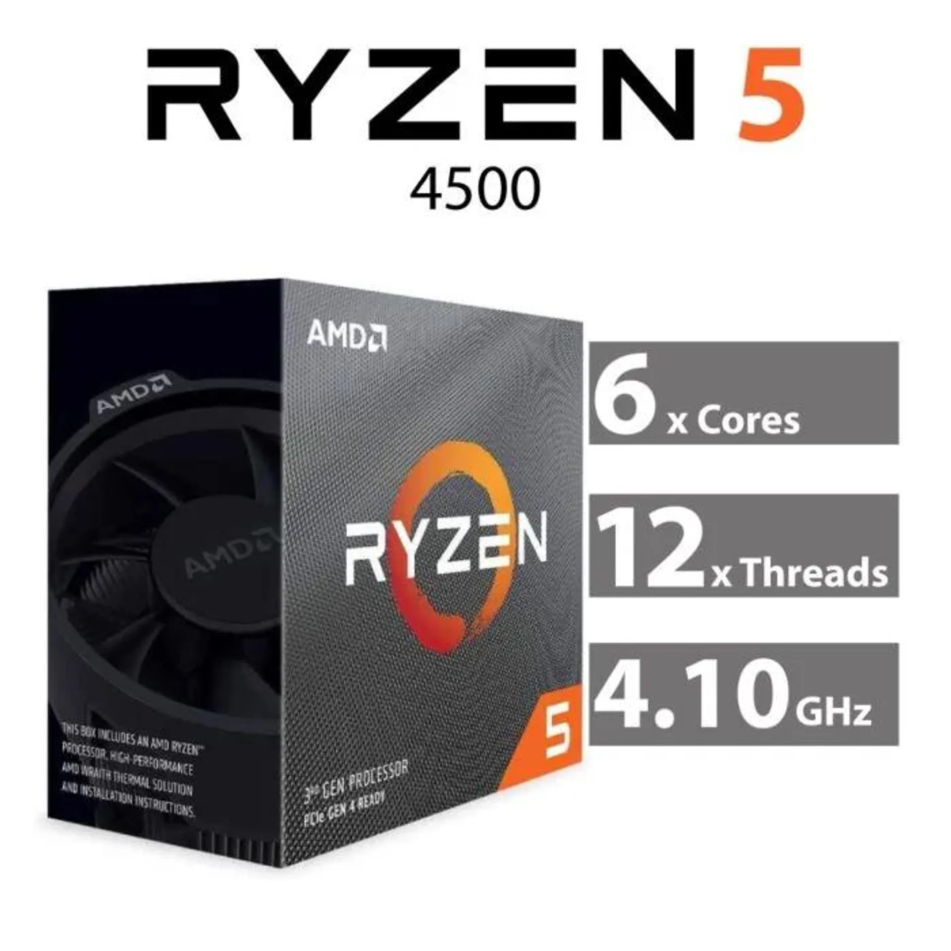 AMD Ryzen 5 4500 Renoir 6-Core 3.60GHz AM4 65W 100-100000644BOX Desktop Processor