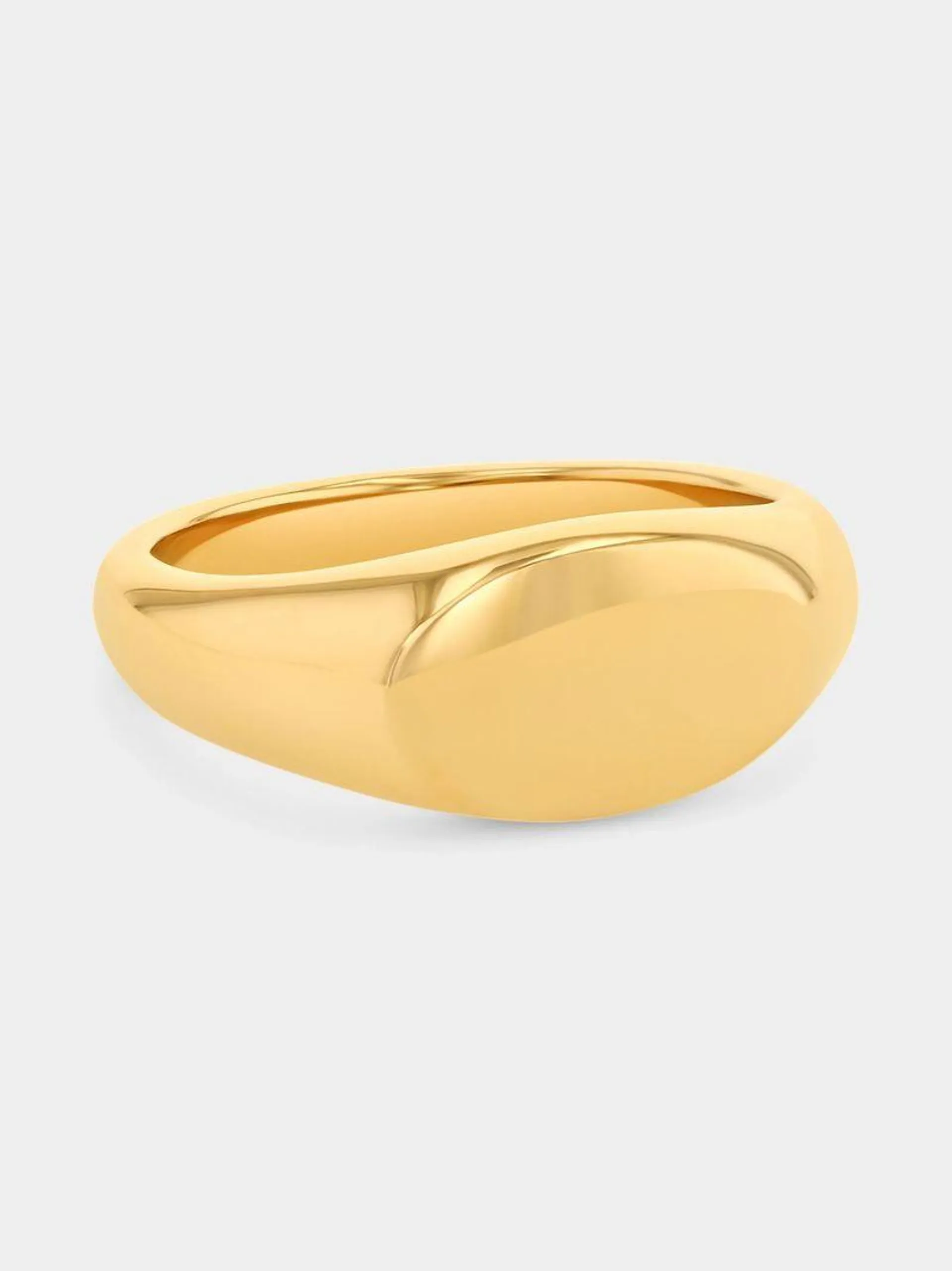 Male Gold Plated Stainless Steel Oval Signet Ring