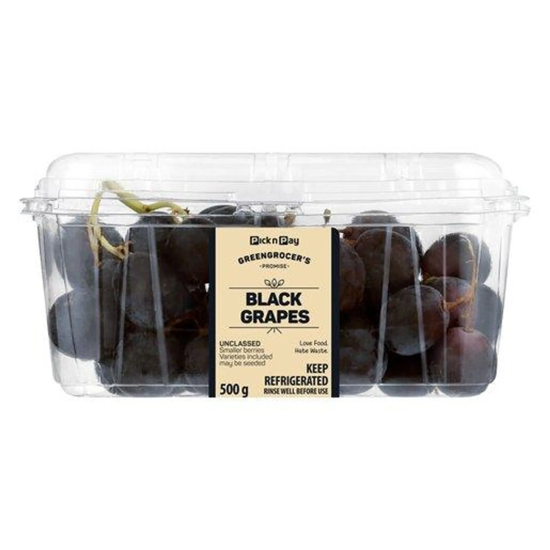 PnP Black Grapes 500g