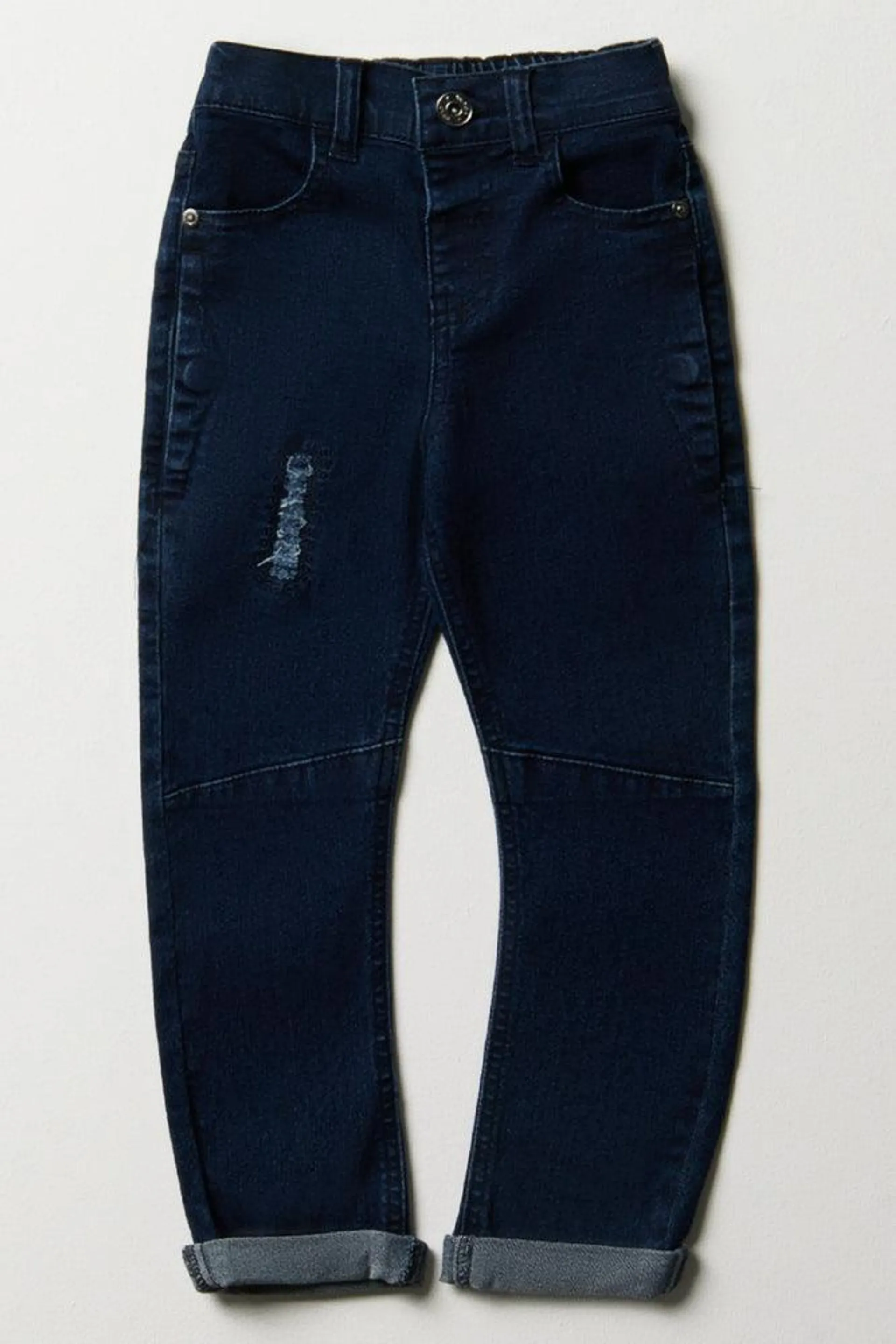 Tapered Denim Jeans Dark Blue