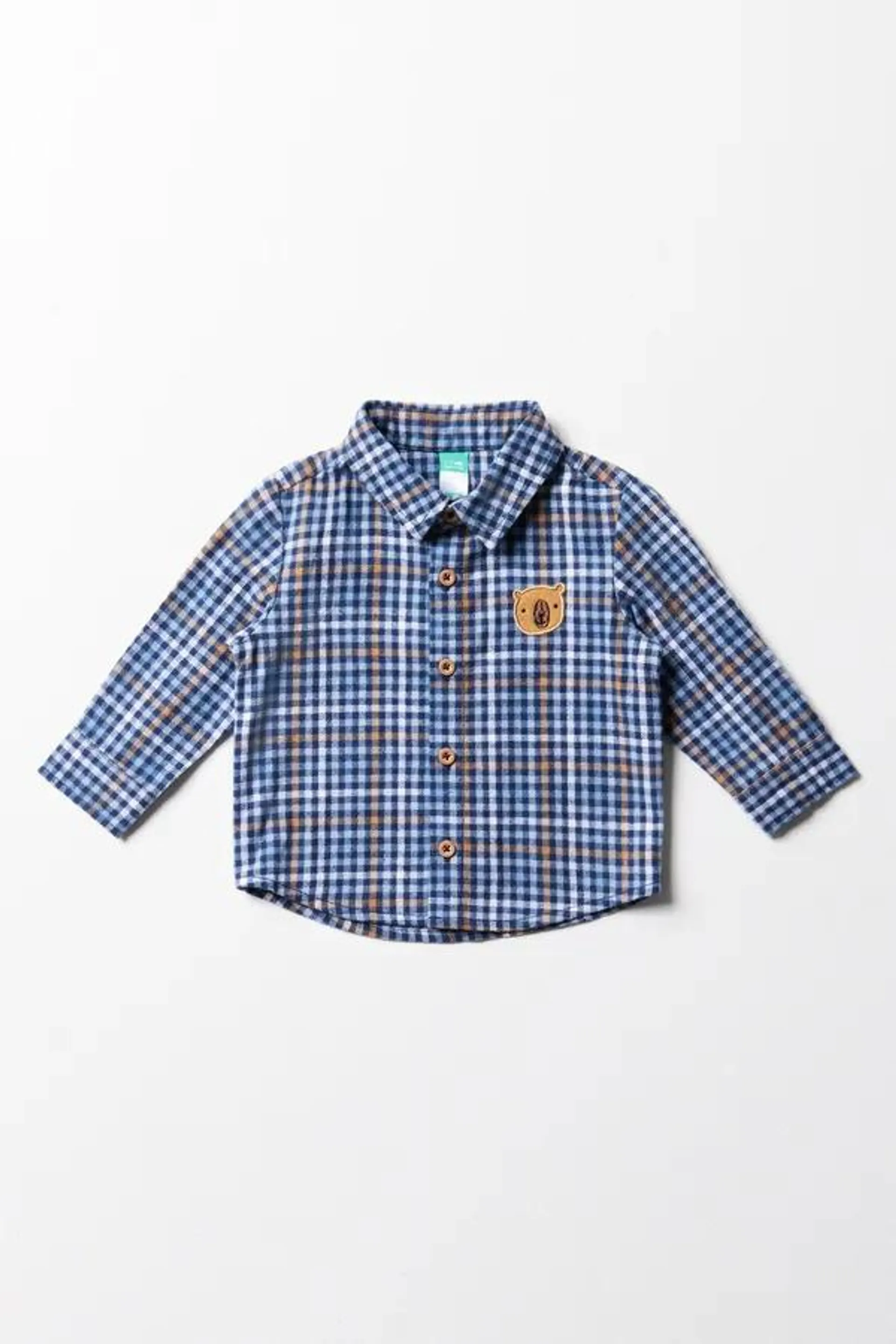 Check long sleeve shirt blue