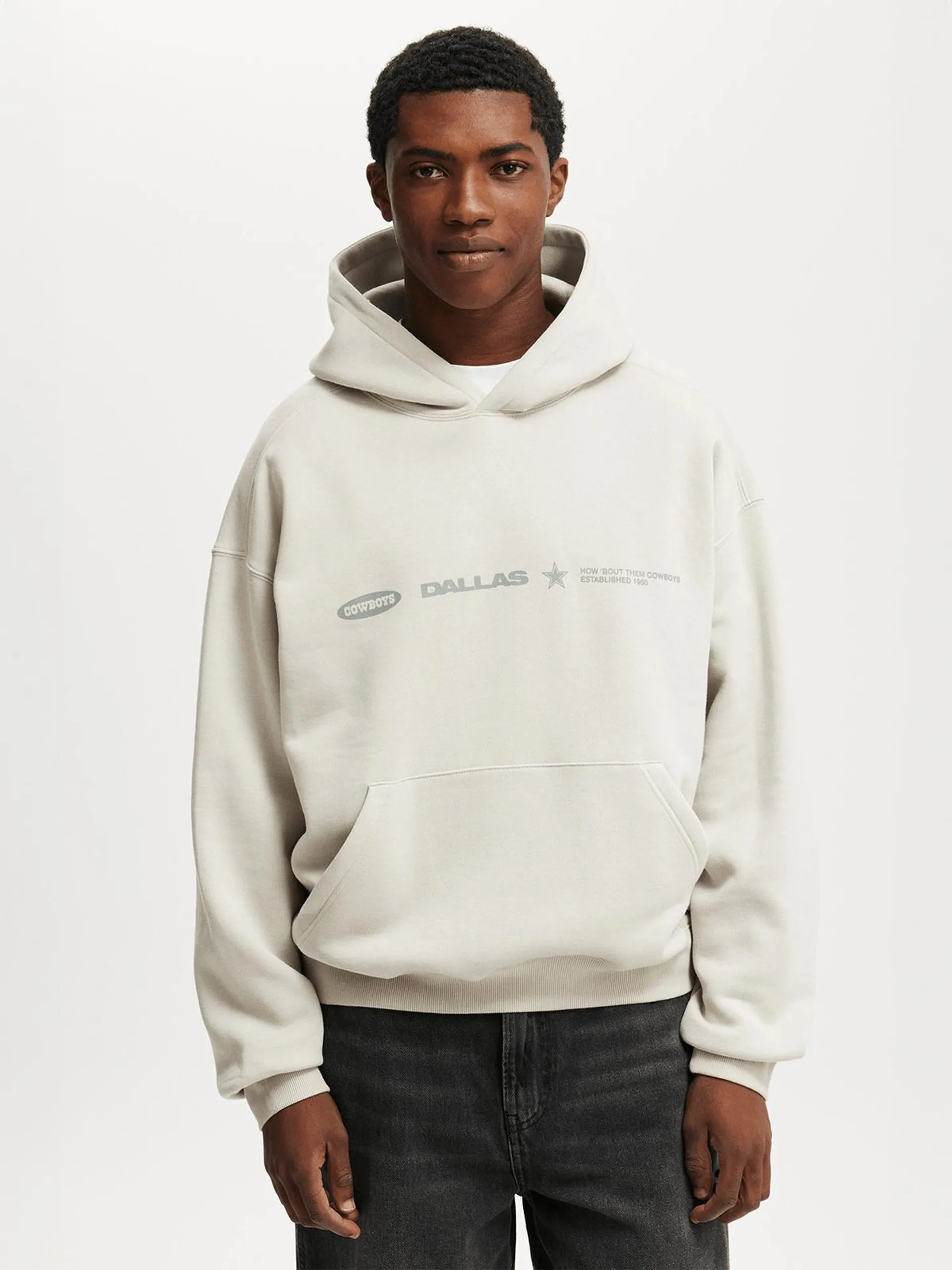 Men's Cotton On Grey Box Fit NFL Hoodie