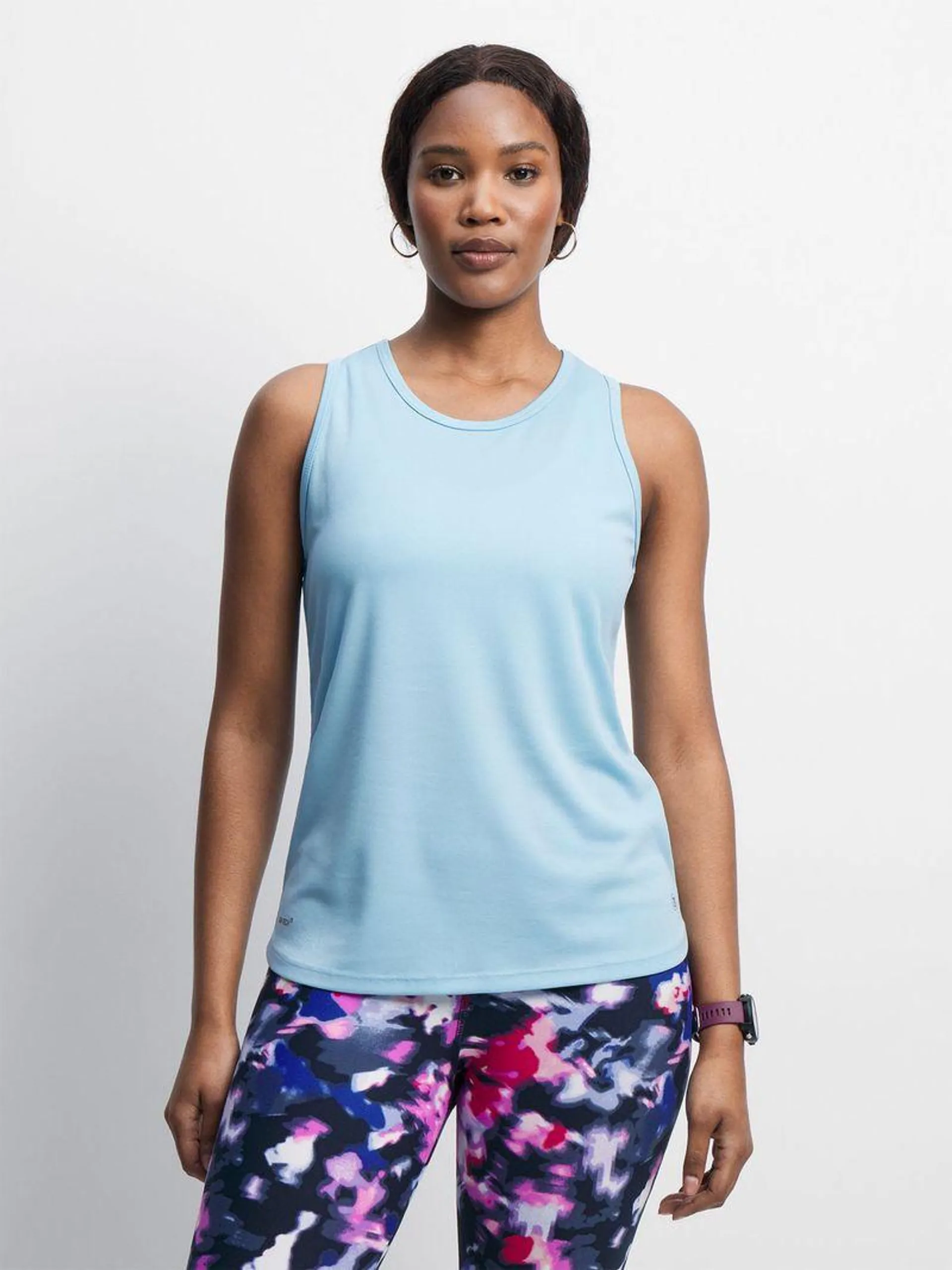 Womens TS Blue Workout Tank Top