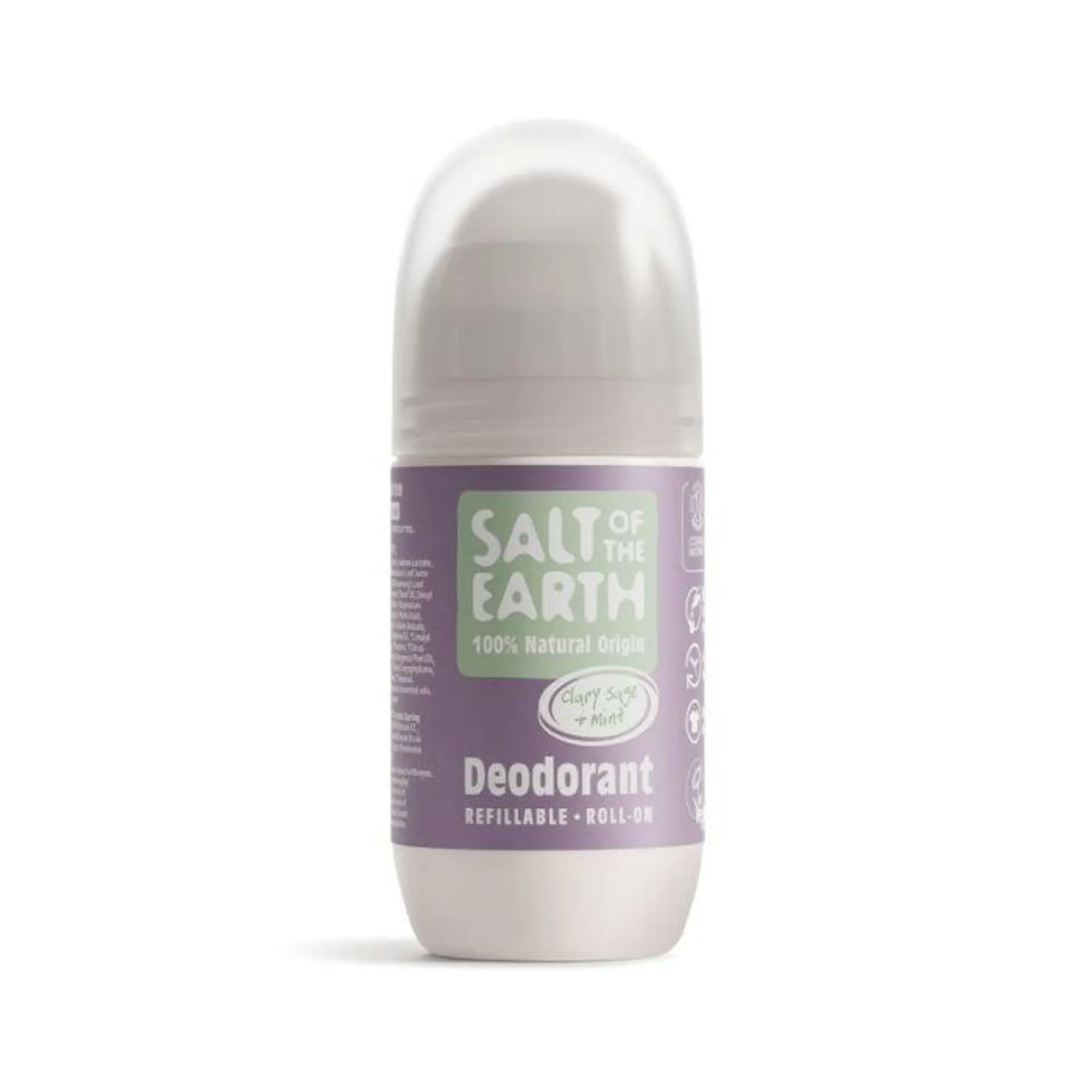 Salt of the Earth - Refillable Roll On Deodorant Clary Sage & Mint Natural 75ml