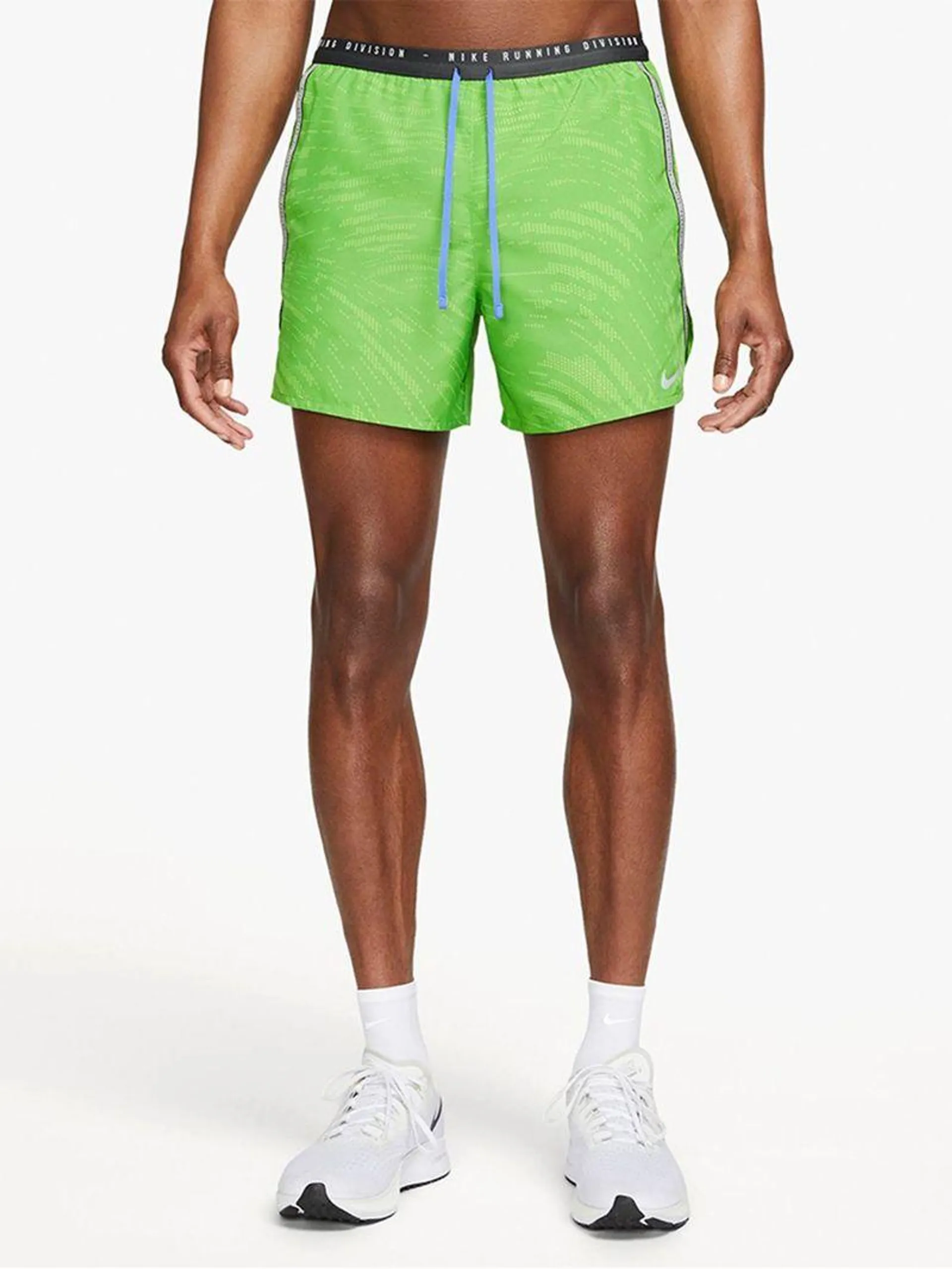 Mens Nike Dri-Fit Run Division Stride 5 Inch Brief-Lined Green Running Shorts