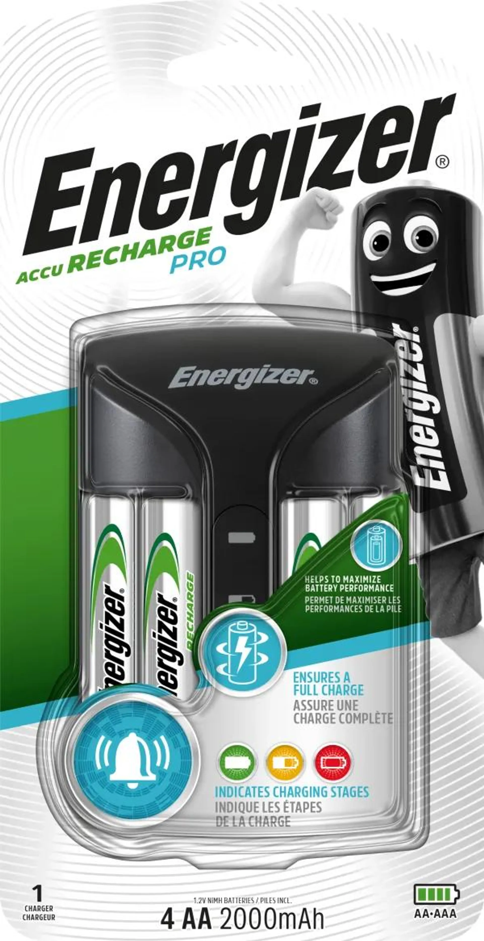 Energizer Pro Charger (With 4 X 2000MAH AA) Batteries