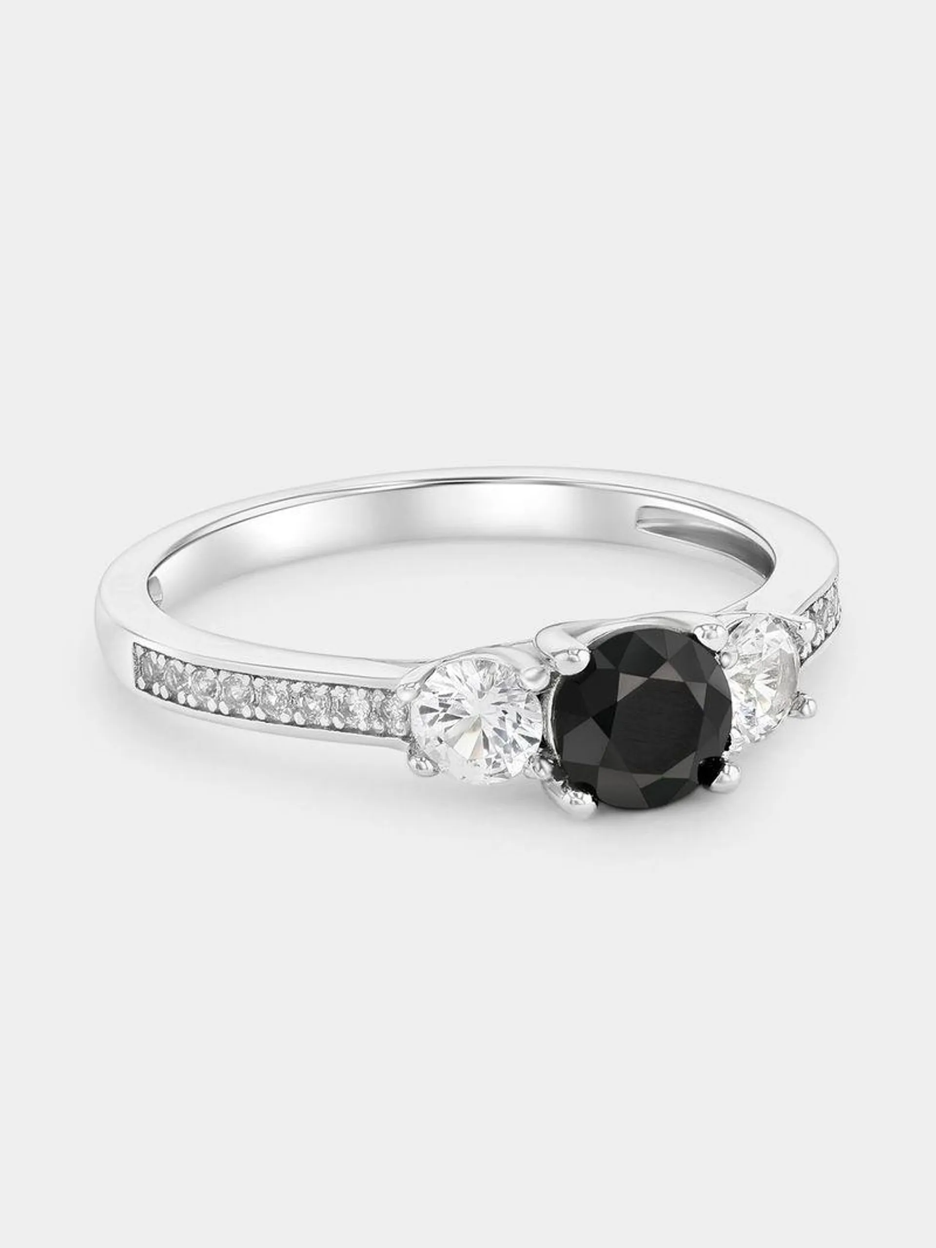 925 Black Silver Spinel N-Sized Ring