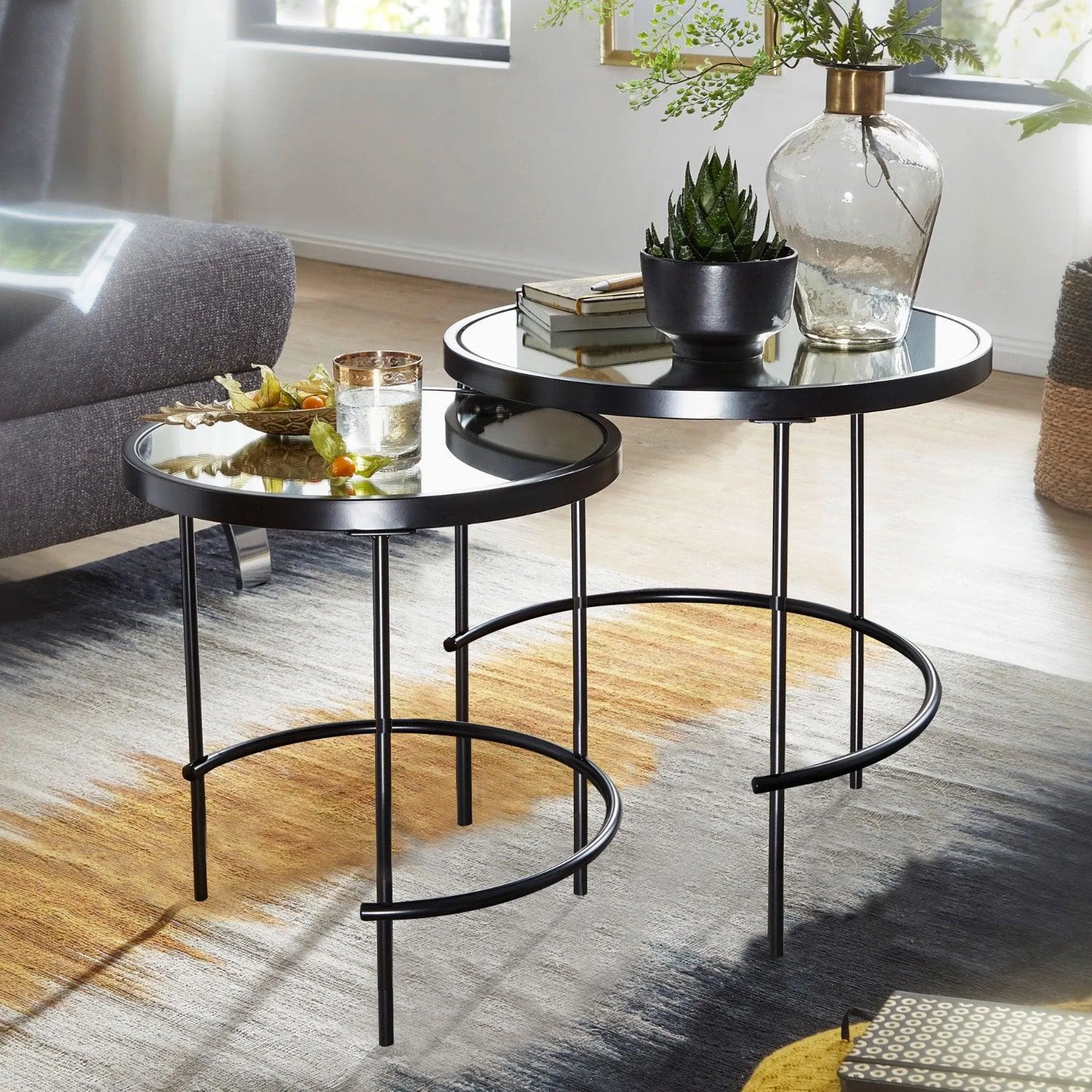 Noble Nesting Glass Table - 2pc - Fine Living