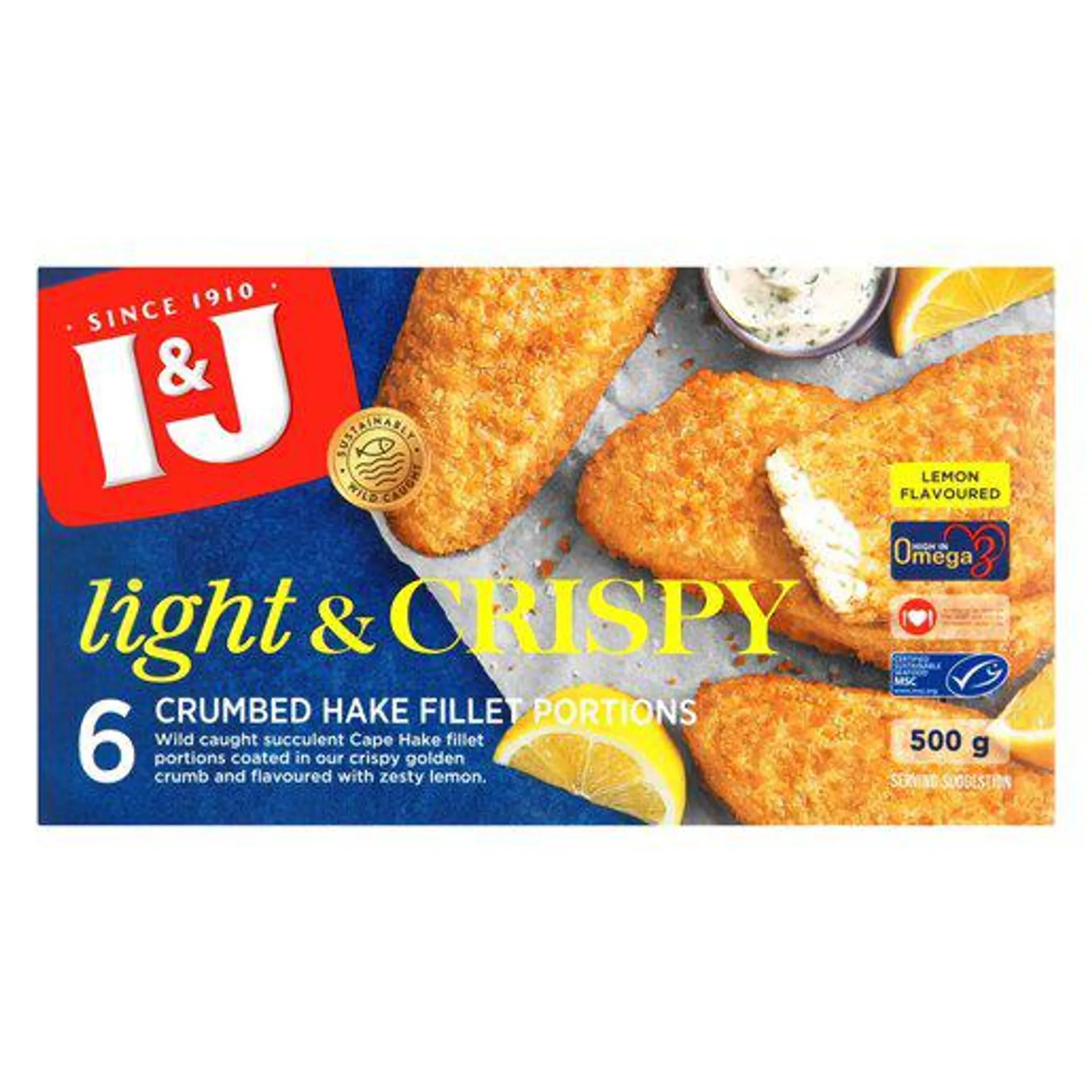 I&J Light & Crispy Lemon Hake 500g