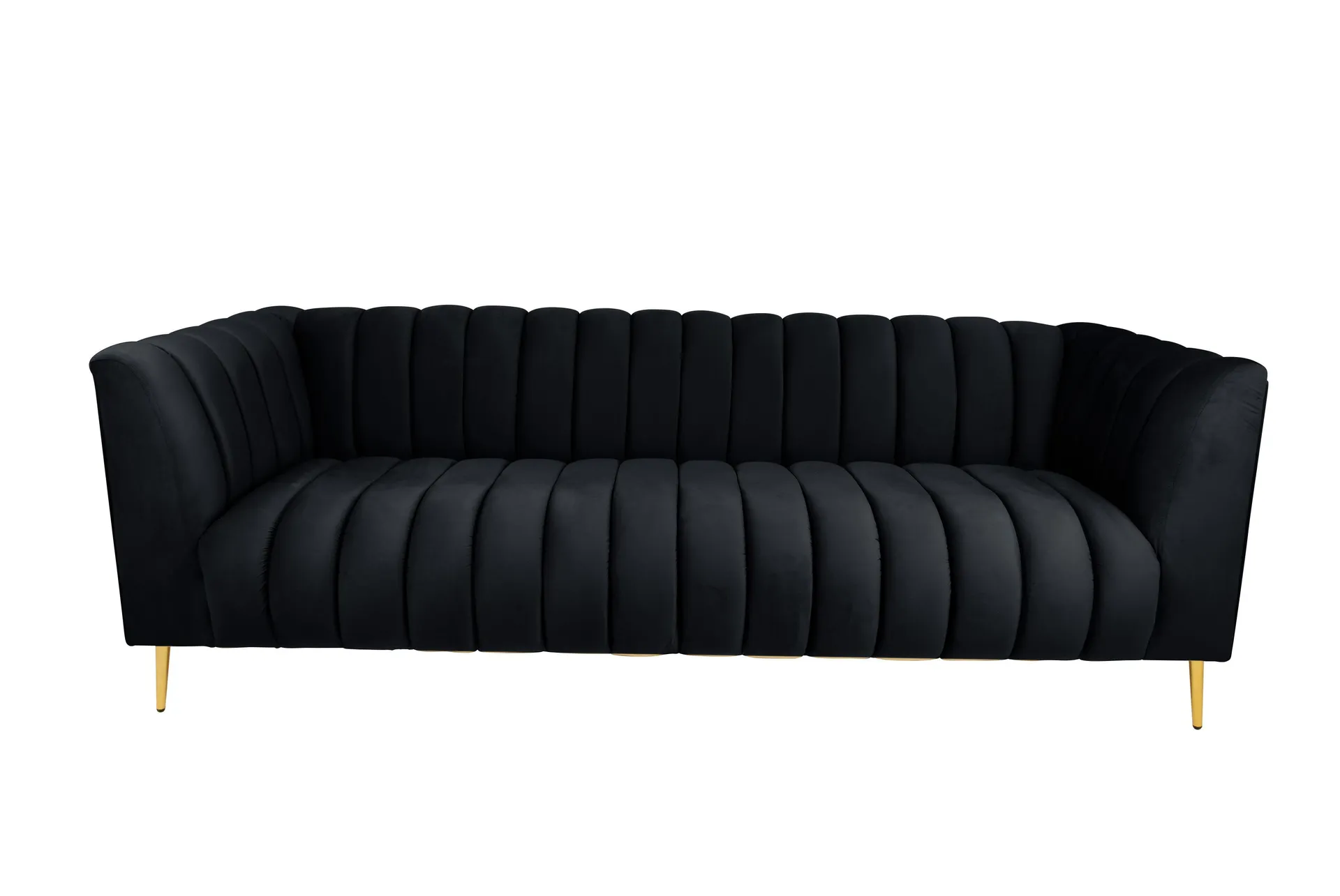 Zoey 3 Seater Stripe Couch - Black