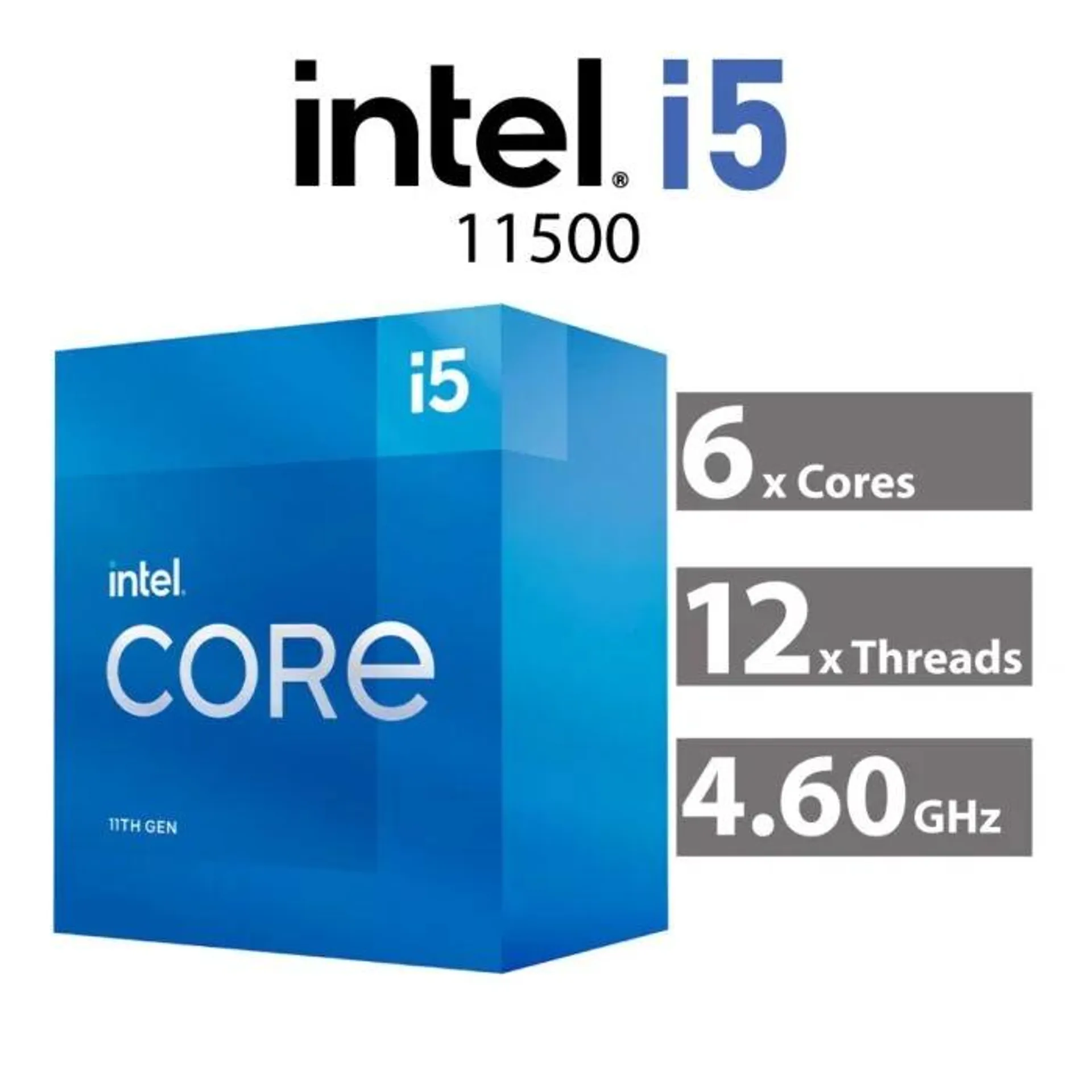 Intel Core i5-11500 Rocket Lake 6-Core 2.70GHz LGA1200 65W BX8070811500 Desktop Processor