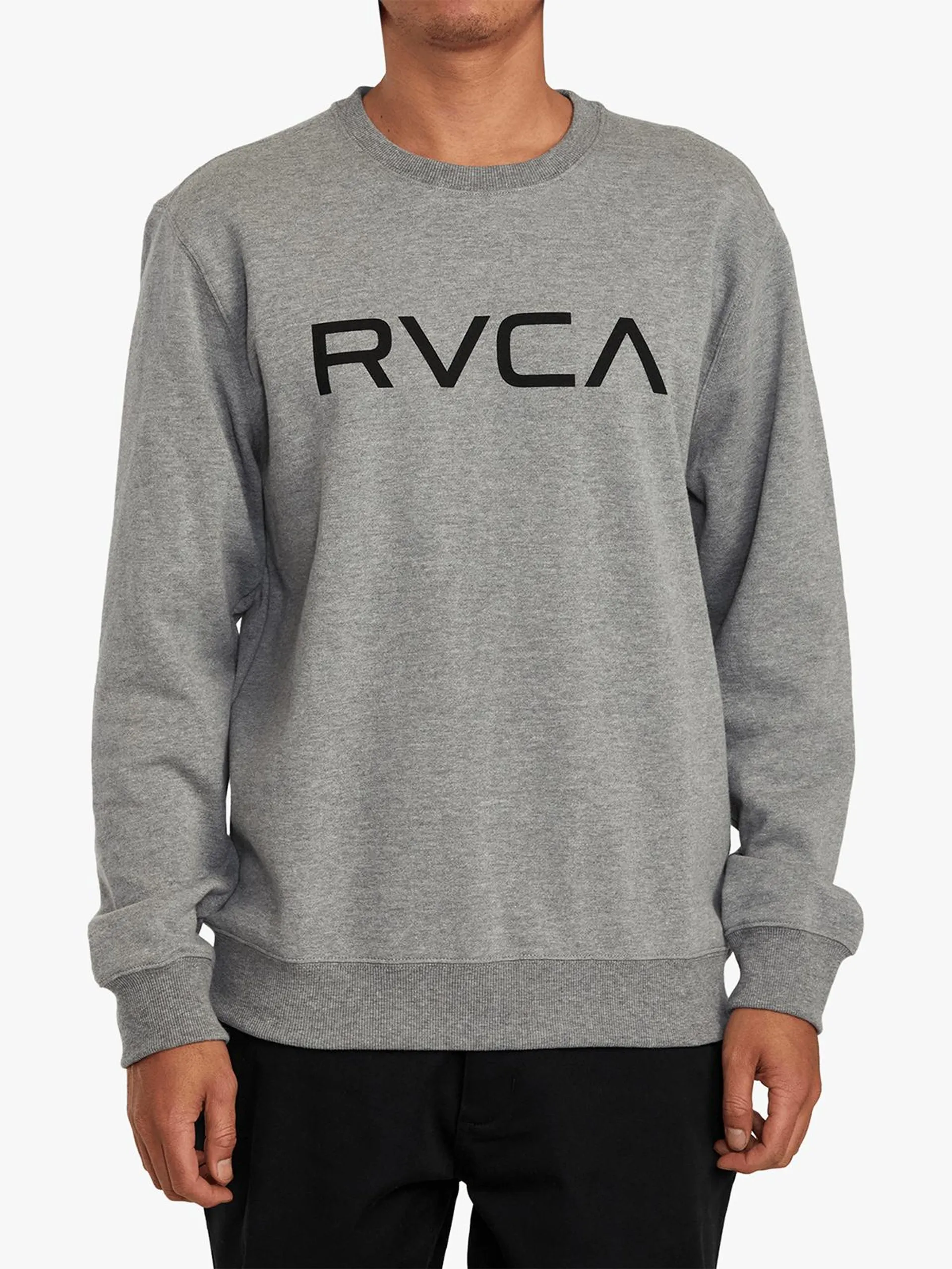 Men's Big RVCA Grey Crew Sweater