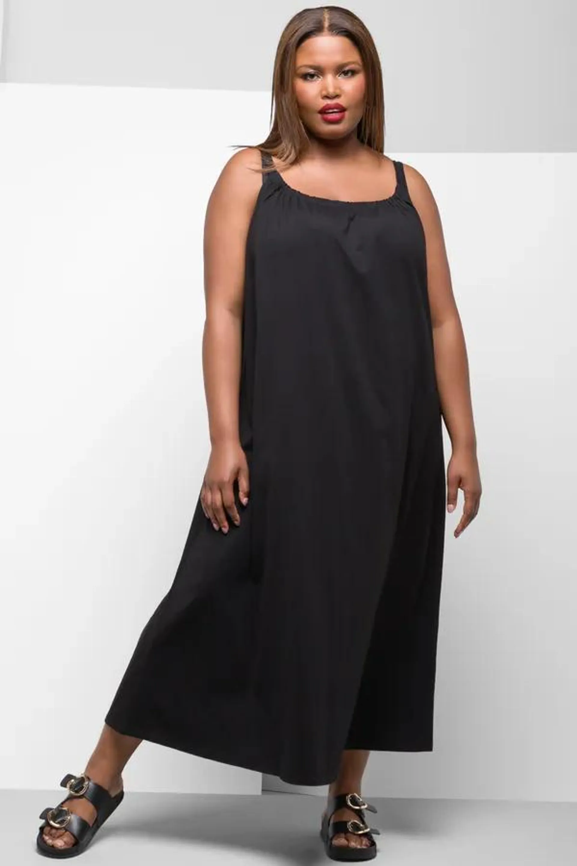 Strappy tent dress black