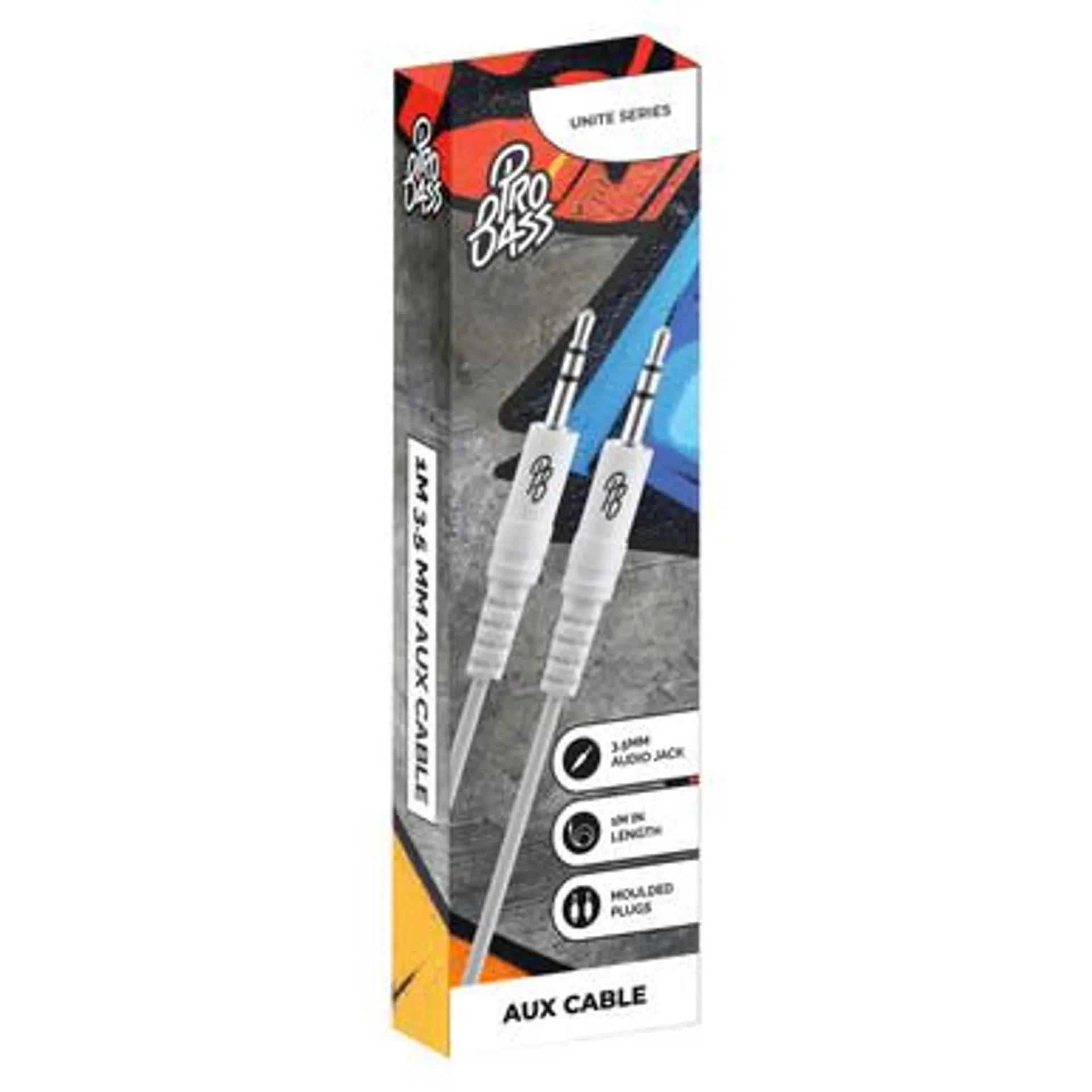 PRO BASS UNITE SERIES AUX CABLE 1M WHITE