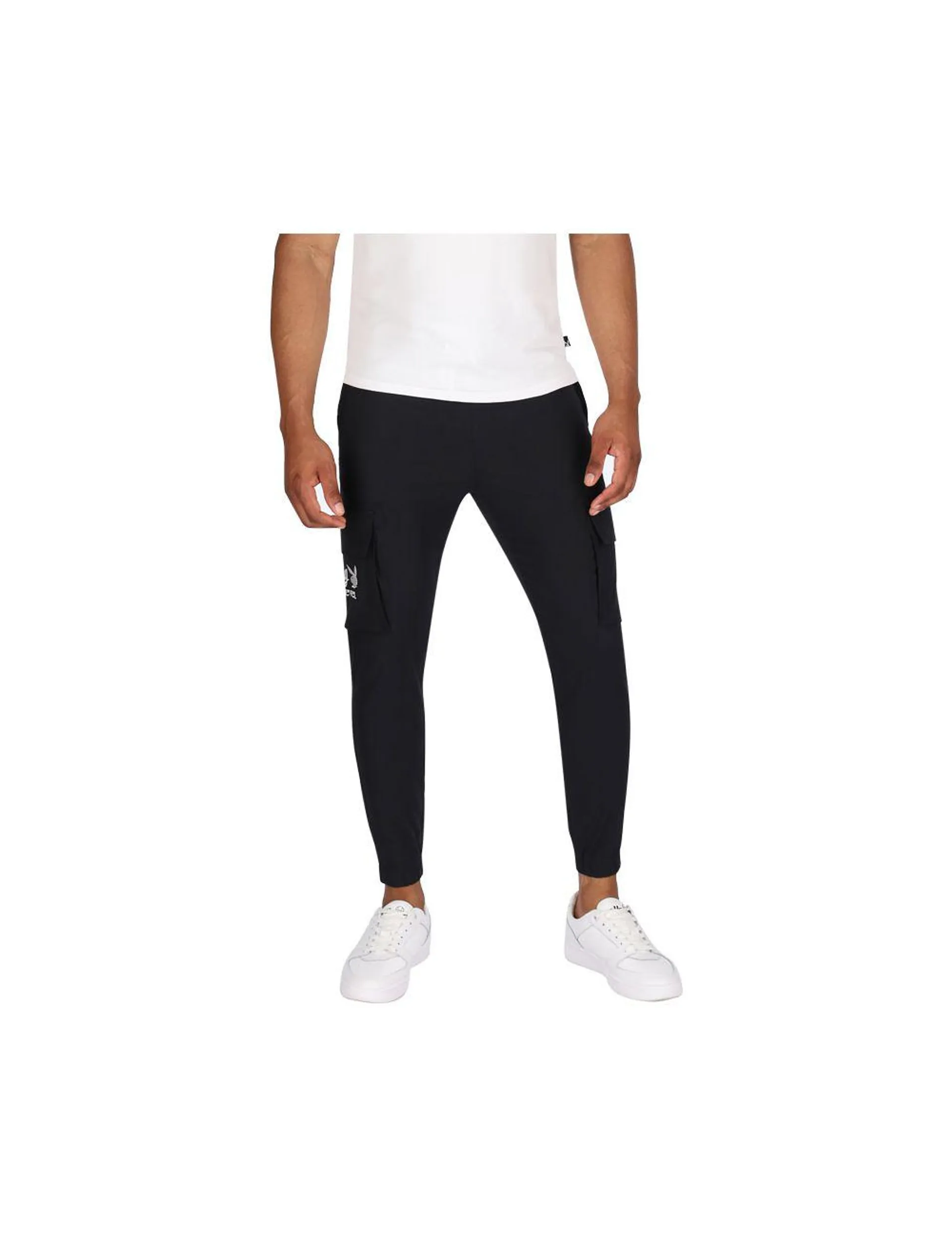 Playboy Play is Forever Mens Cargo Trackpants Black