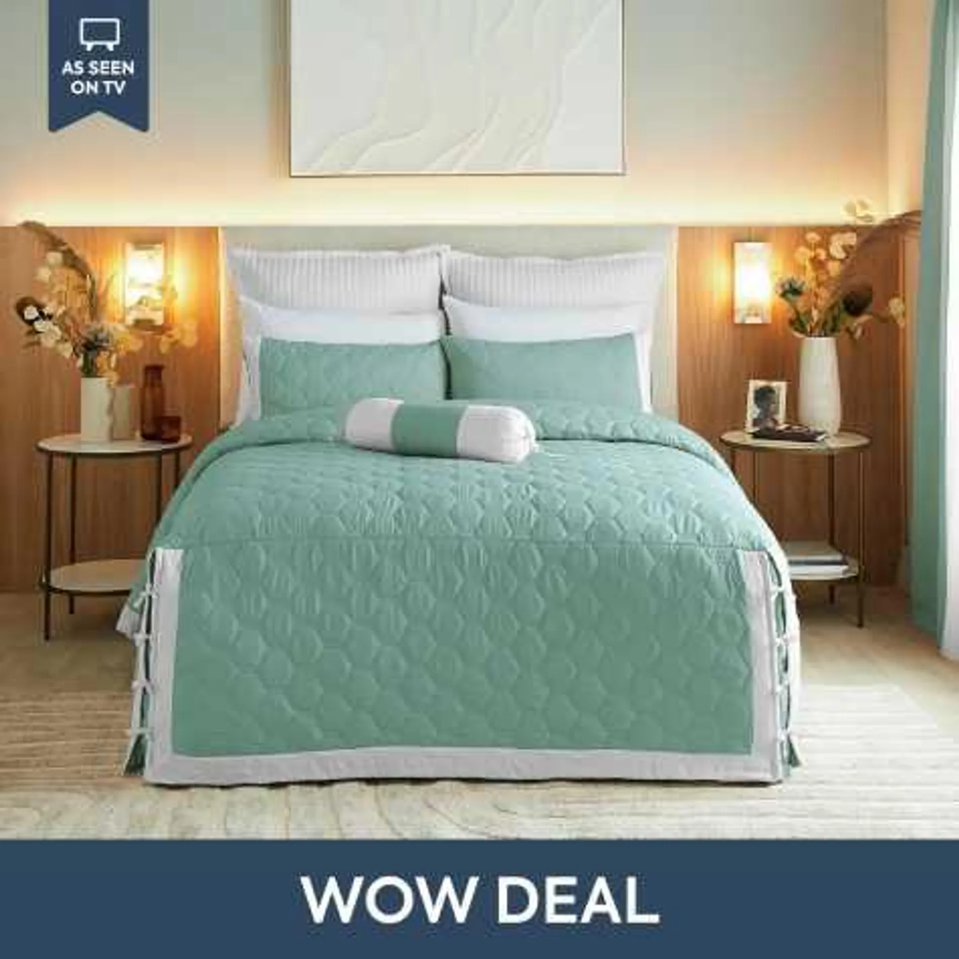 Calista Duck Egg Blue Fitted Bedcover Sets