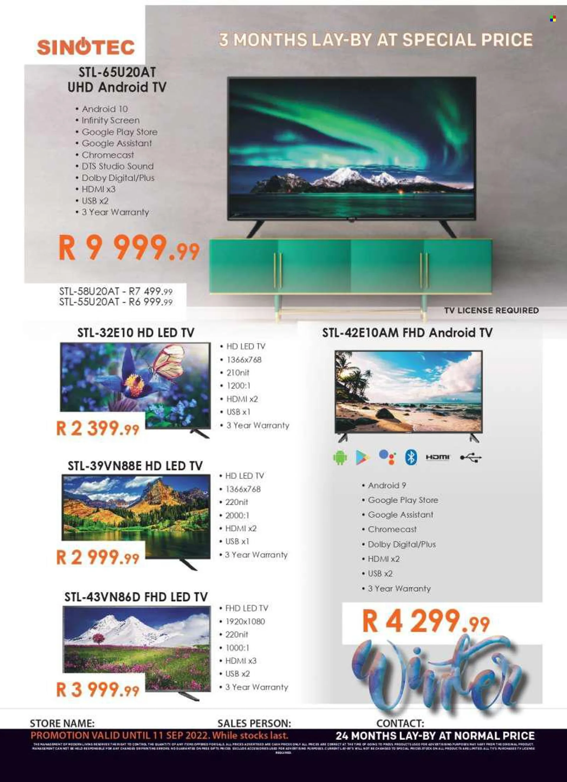 Furn 4 U catalogue  - 24/07/2022 - 11/09/2022 - Sales products - Android TV, LED TV, TV, SINOTEC, Google Chromecast. Page 2.