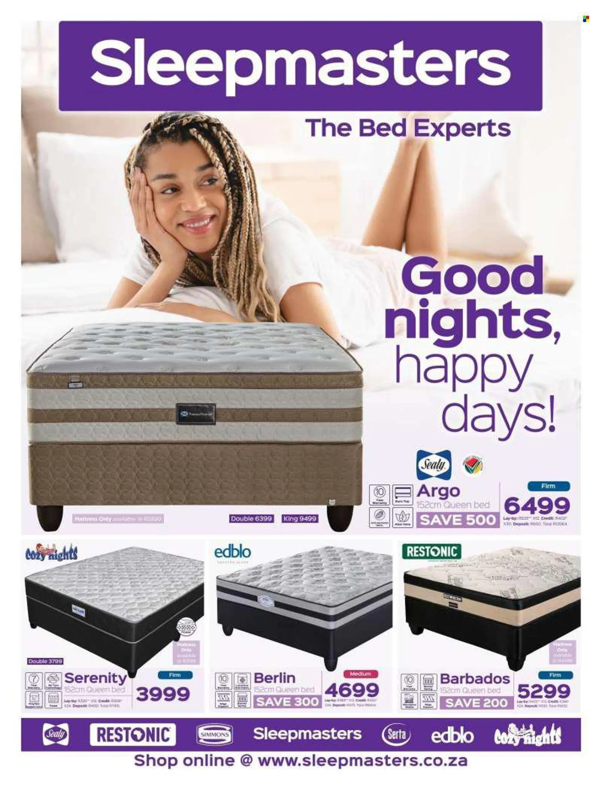 Sleepmasters catalogue  - 08/08/2022 - 04/09/2022 - Sales products - bed, queen bed, mattress, Simmons, foam mattress. Page 2.