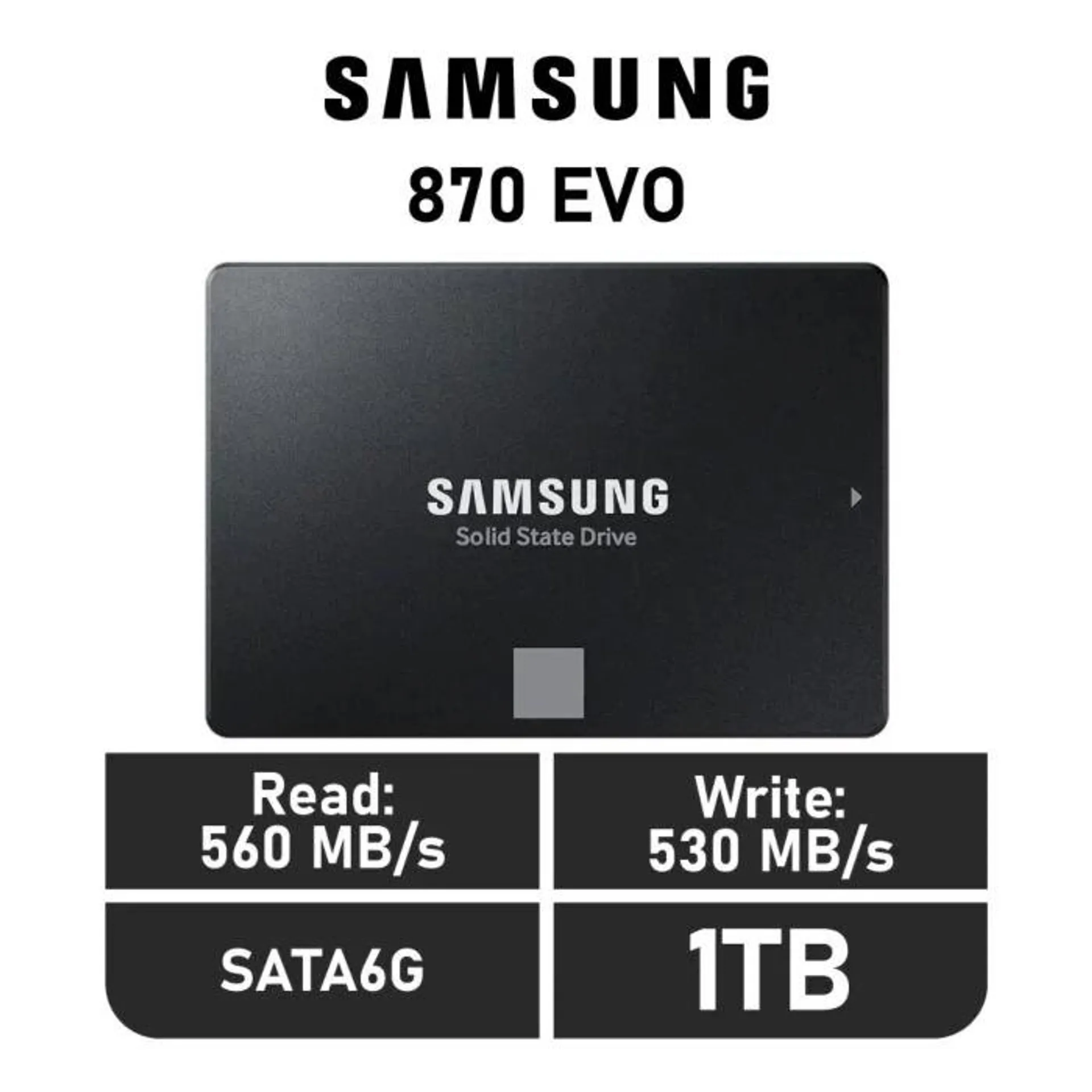 Samsung 870 EVO 1TB SATA6G MZ-77E1T0BW 2.5" Solid State Drive