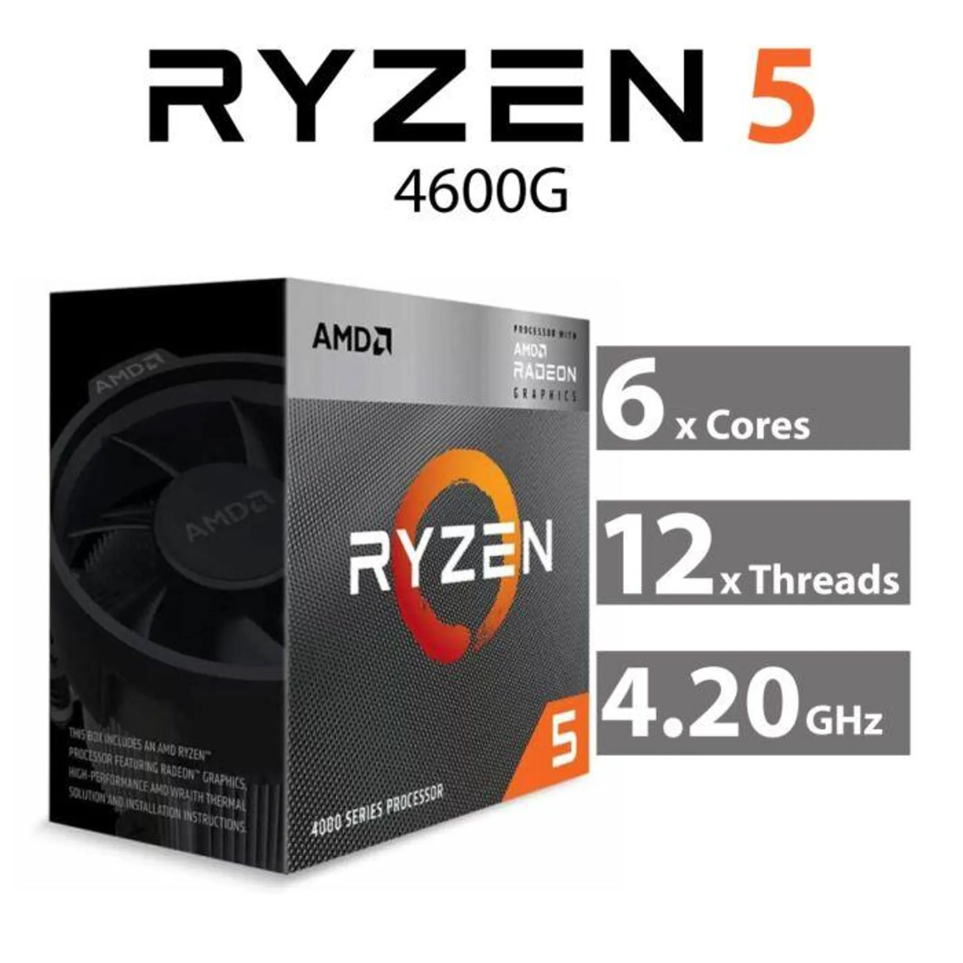 AMD Ryzen 5 4600G Renoir 6-Core 3.70GHz AM4 65W 100-100000147BOX Desktop Processor