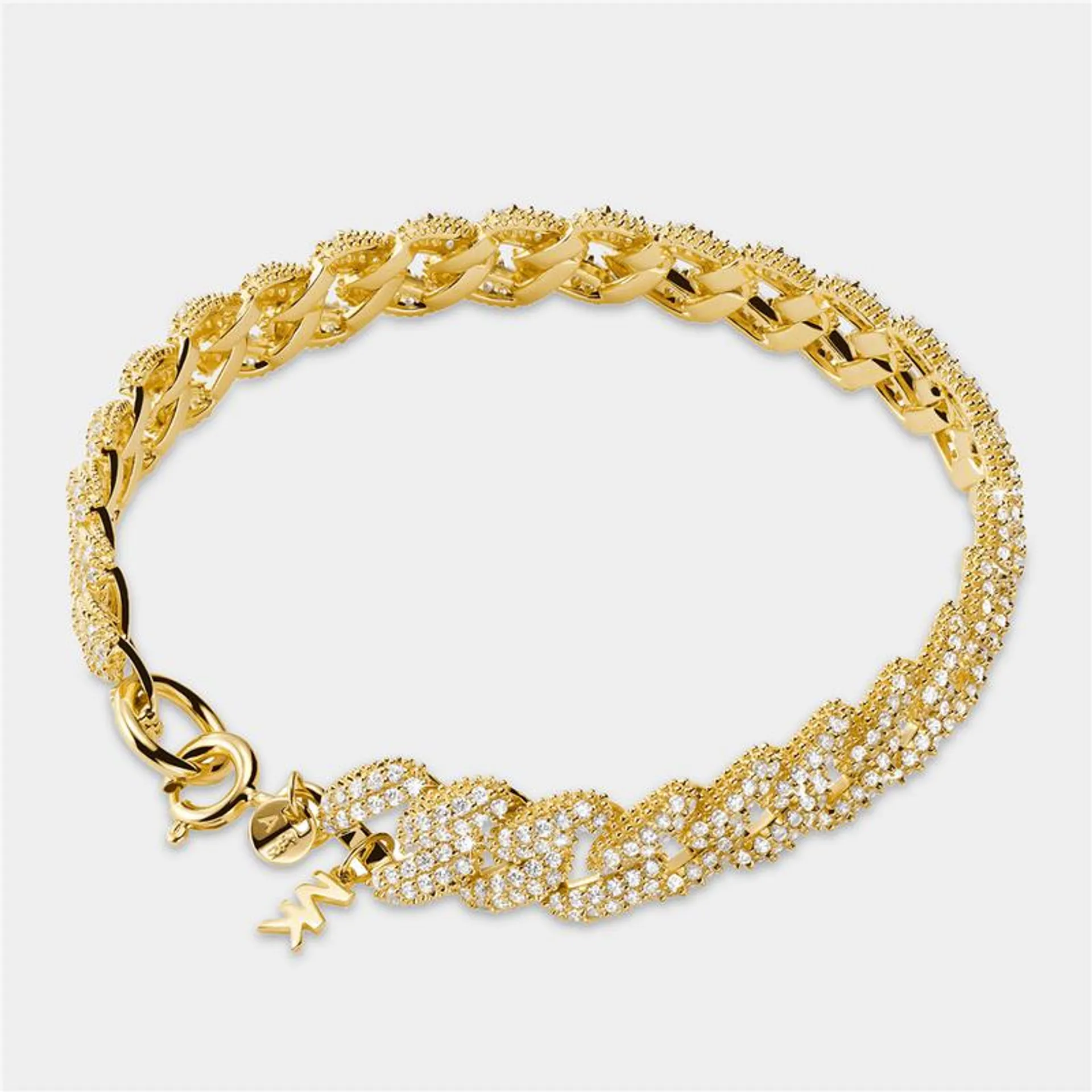 Michael Kors MK Statement Link Collection Gold Plated Sterling Silver Chain Bracelet