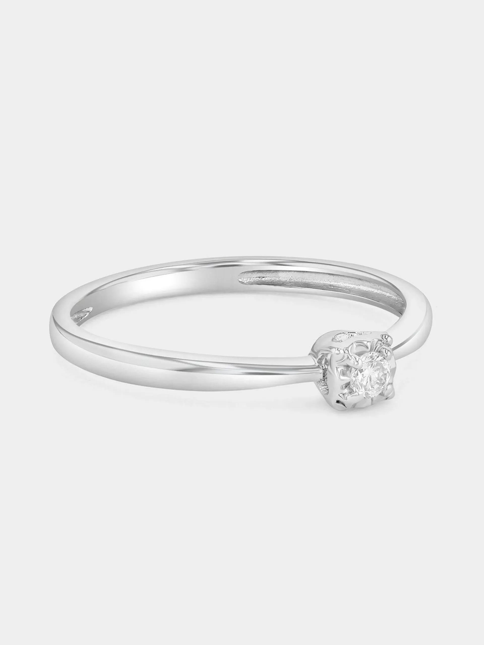 Sterling Silver Lab Grown Diamond Solitaire Ring