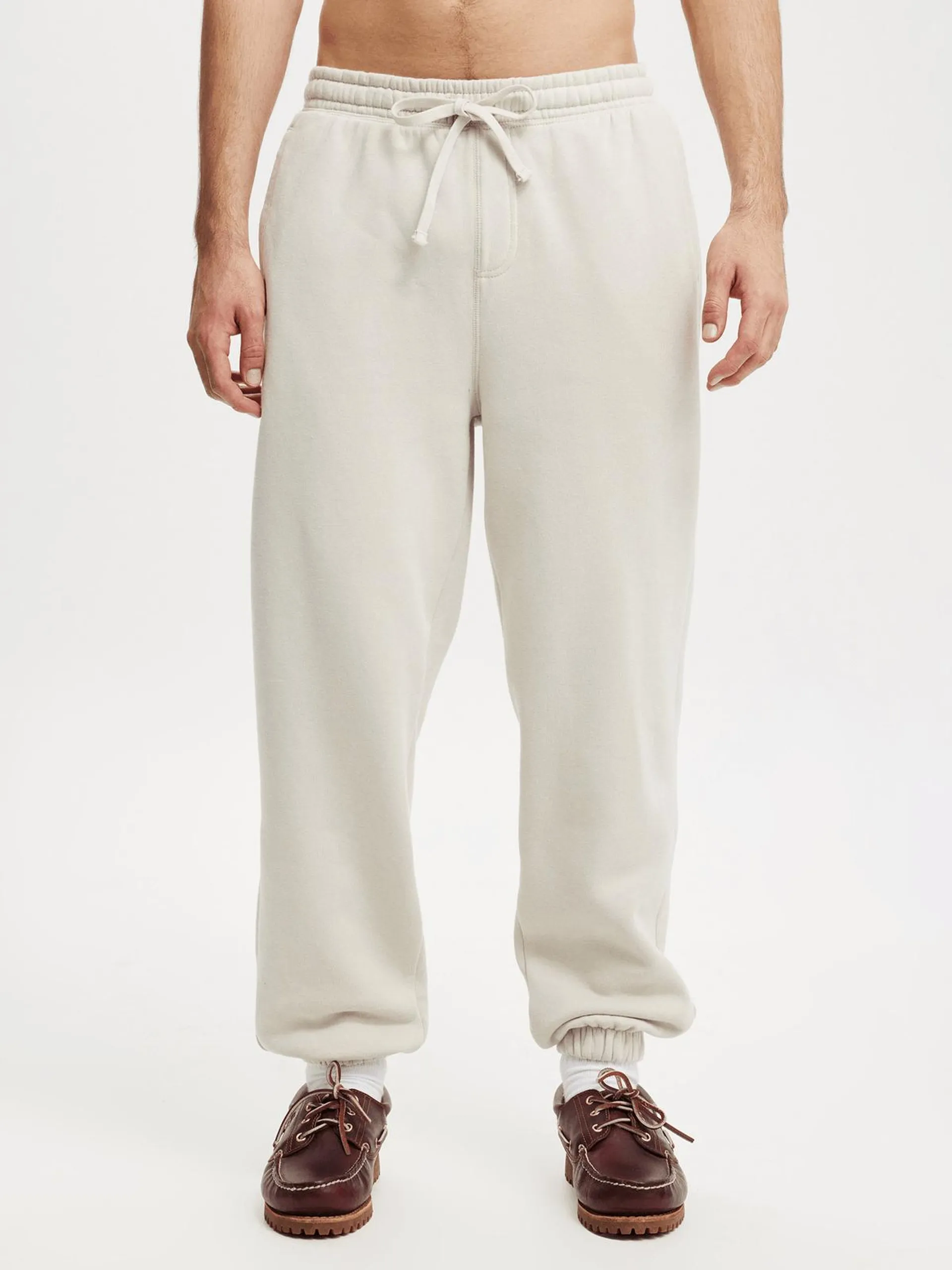 Men's Cotton On CREAM Baggy Cuffed Track Pants