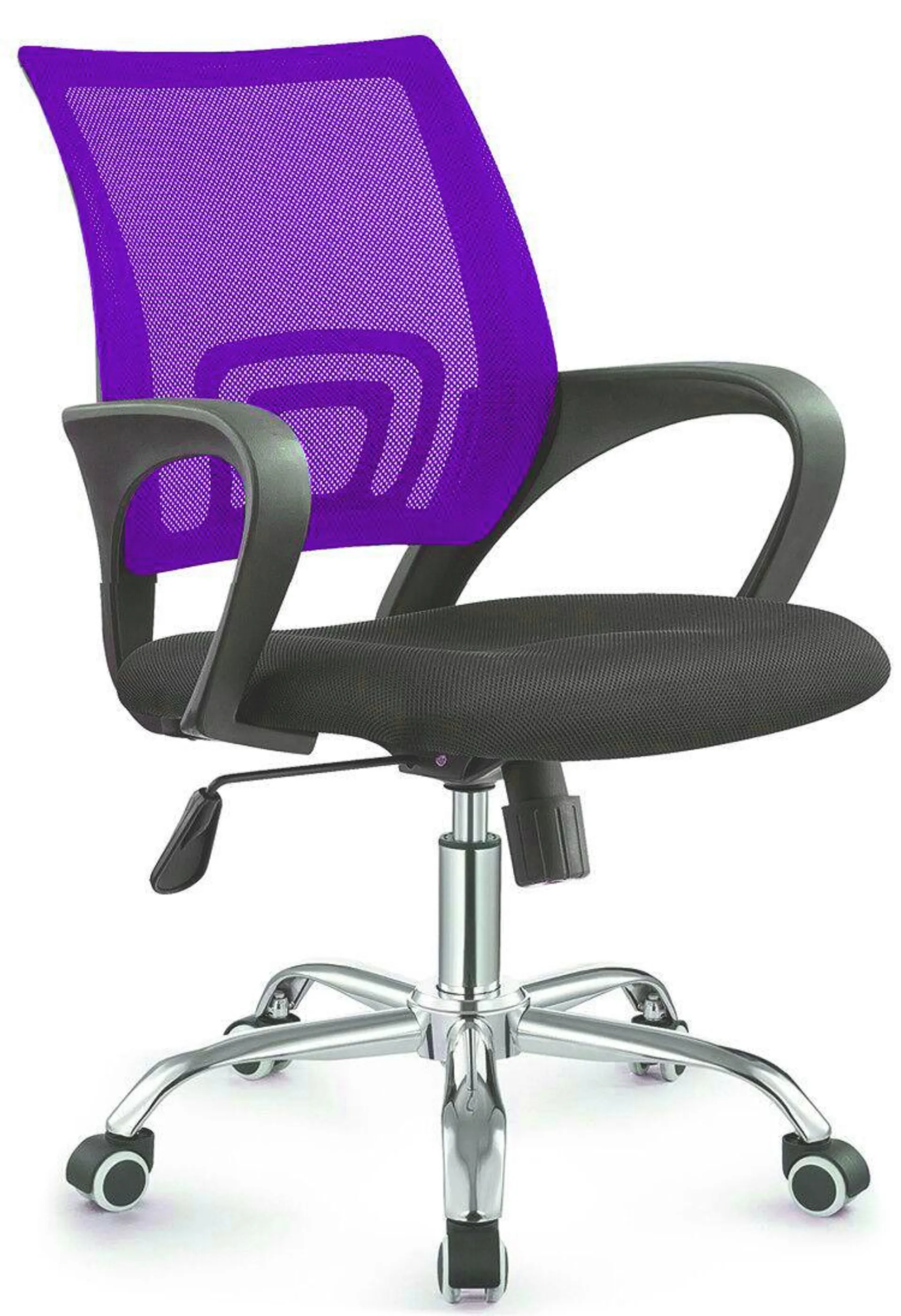 TOCC Zippy Netting Back Typist Office Chair with Chrome Base - Black & Purple