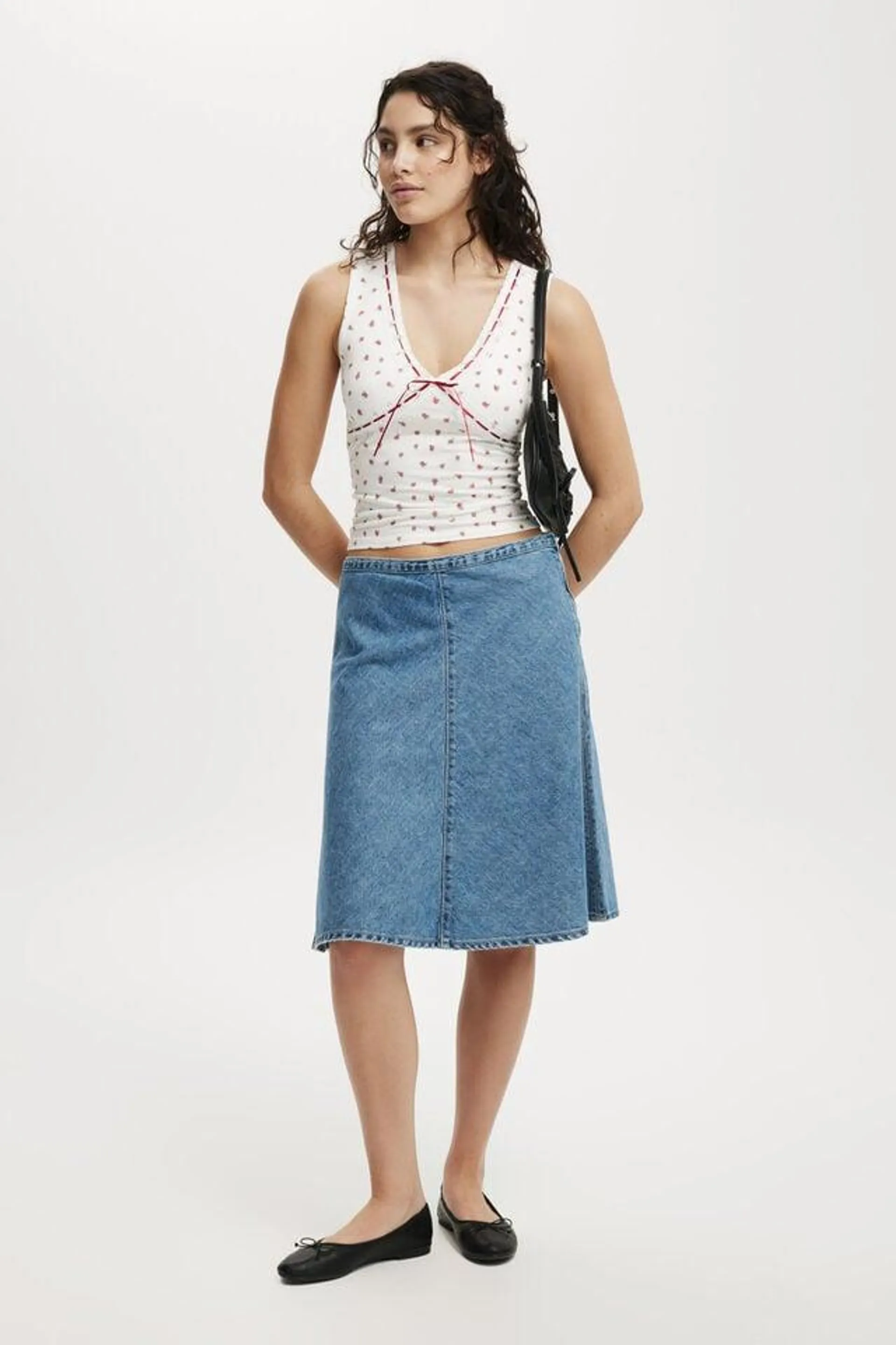 Gigi Denim Midi Skirt