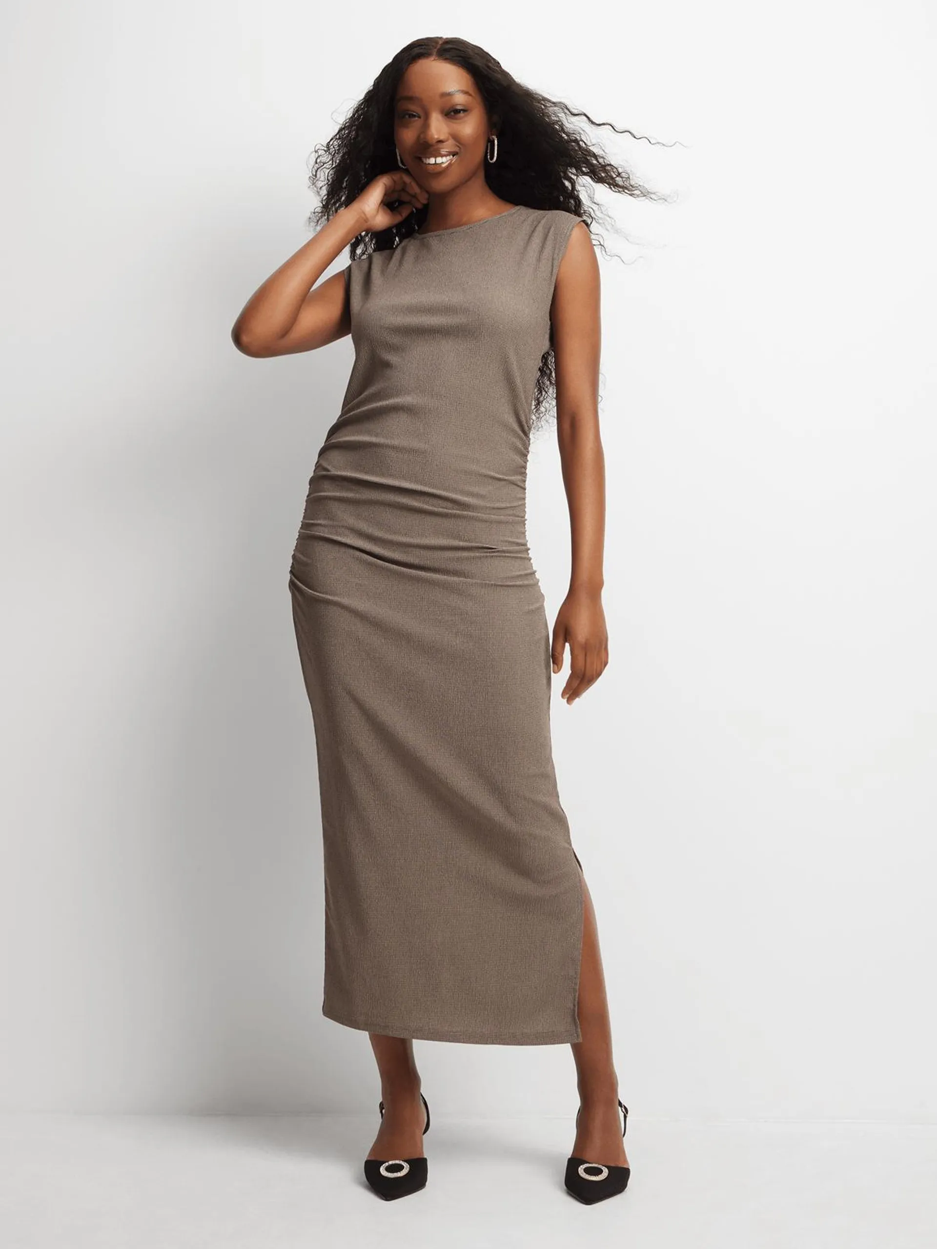 Jet Women's Taupe Textured Bodycon Dress