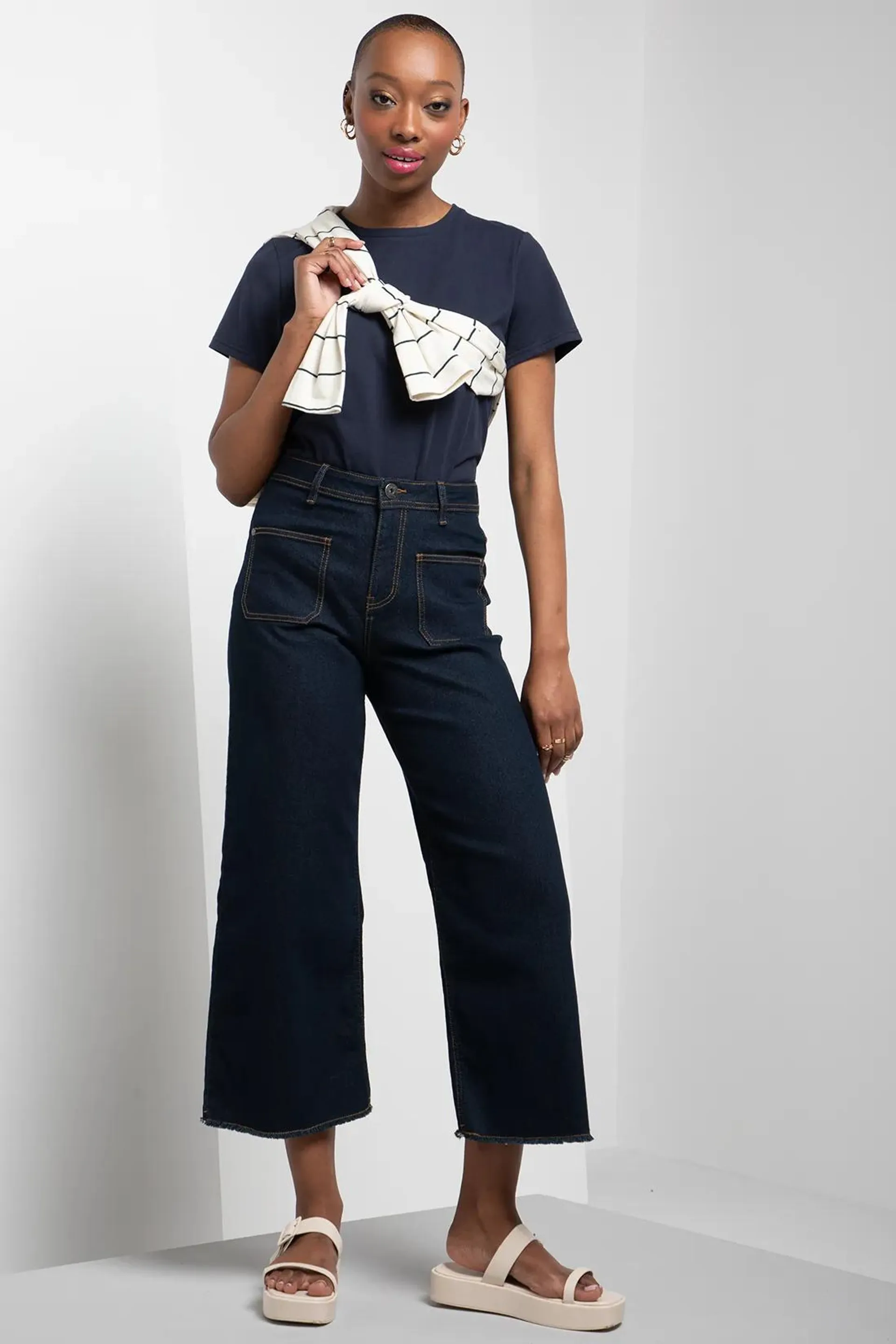 Culotte denim jeans dark blue