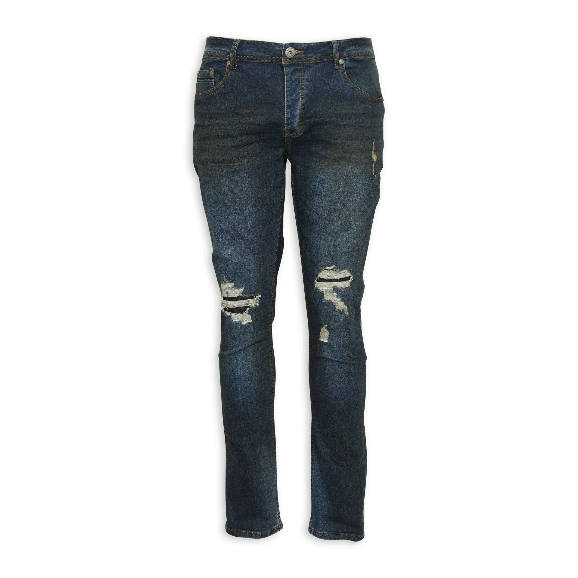 Indigo Ripped Slim Leg Jeans