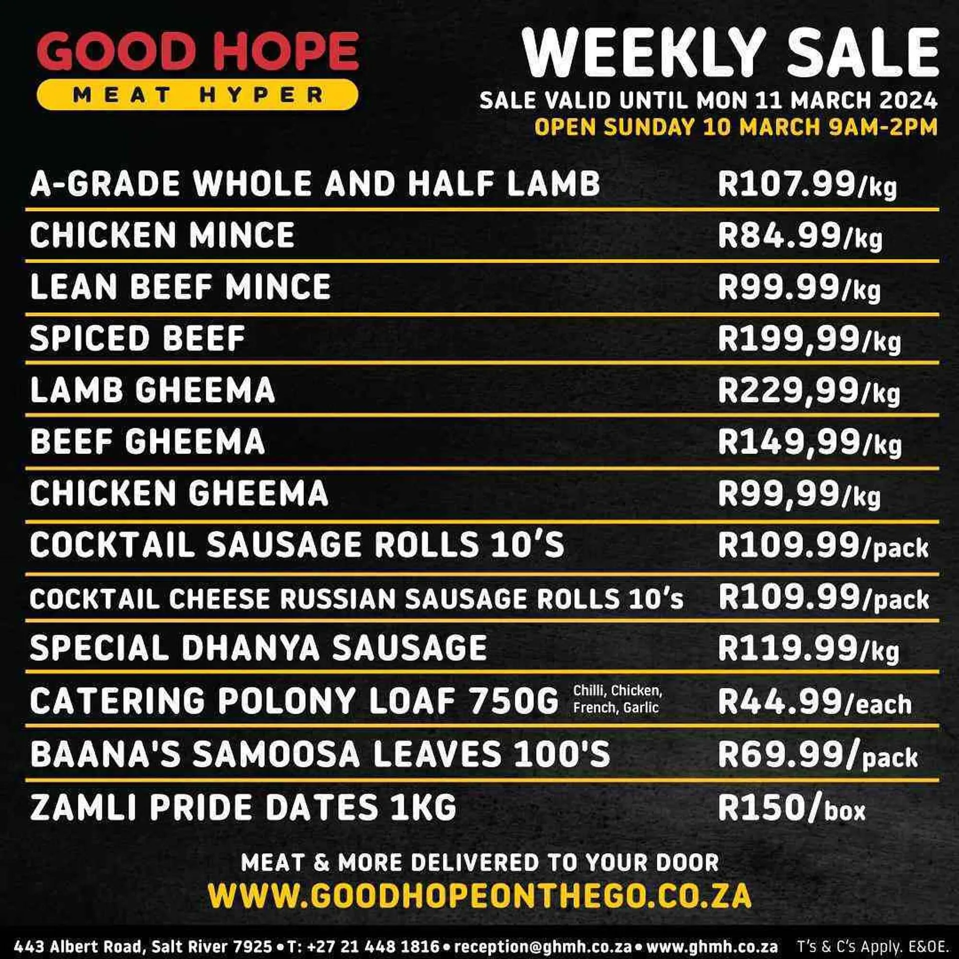 Good Hope Meat Hyper catalogue - 8 March 10 March 2024 - Page 1