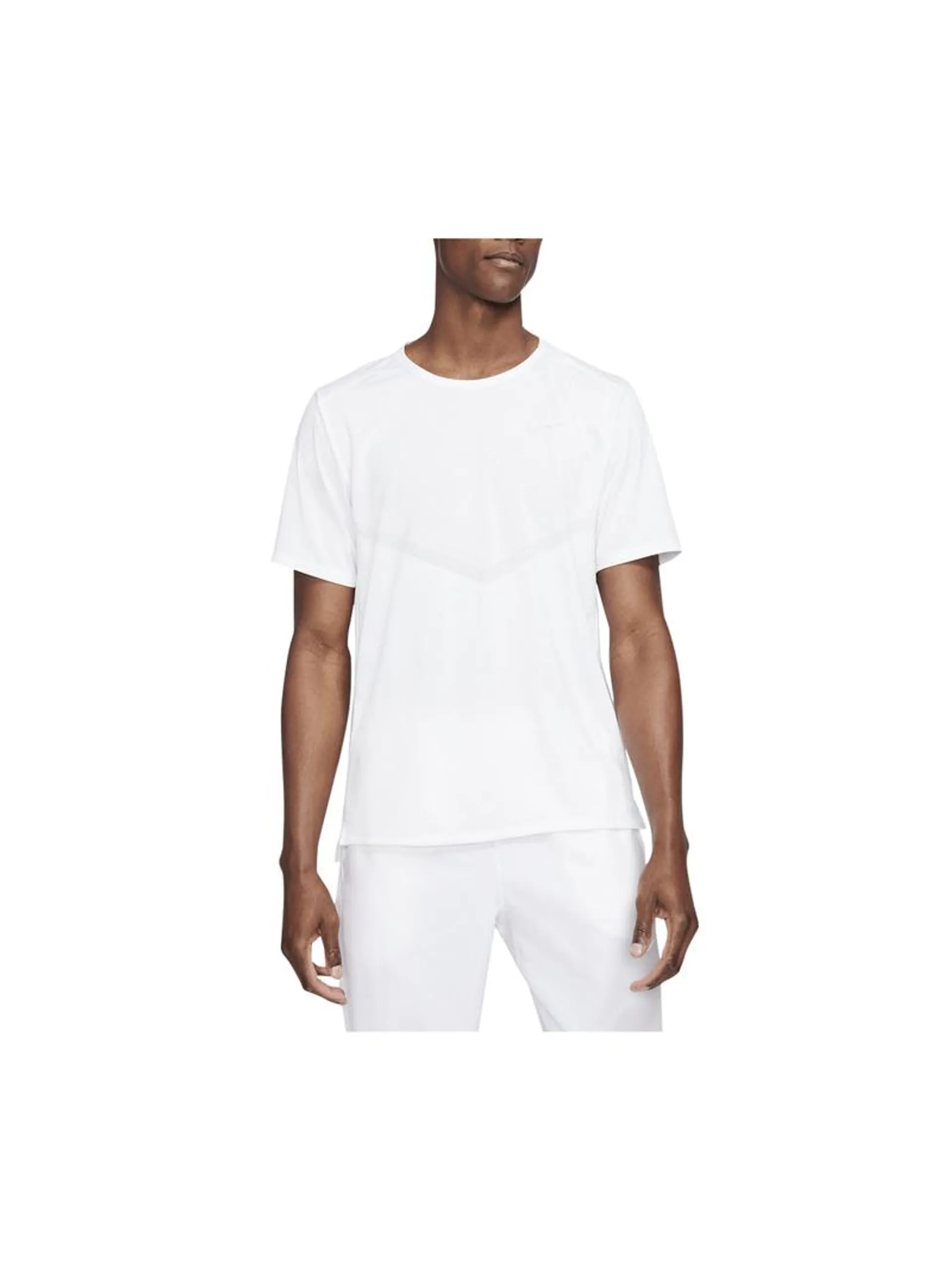 Mens Nike Dri-Fit Rise 365 White Running Top