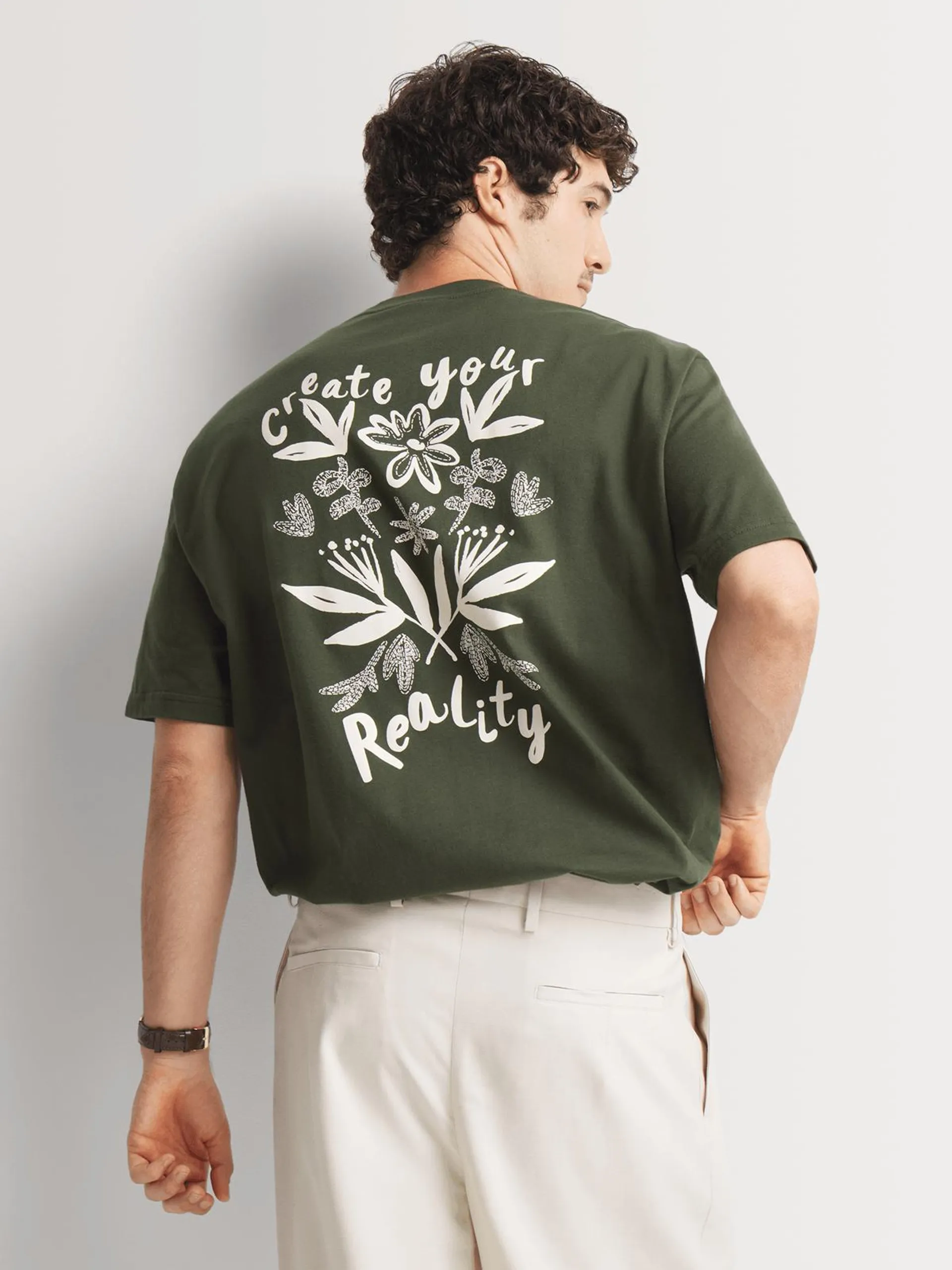 Men's Markham Create Your Reality Graphic Dark Green T-Shirt