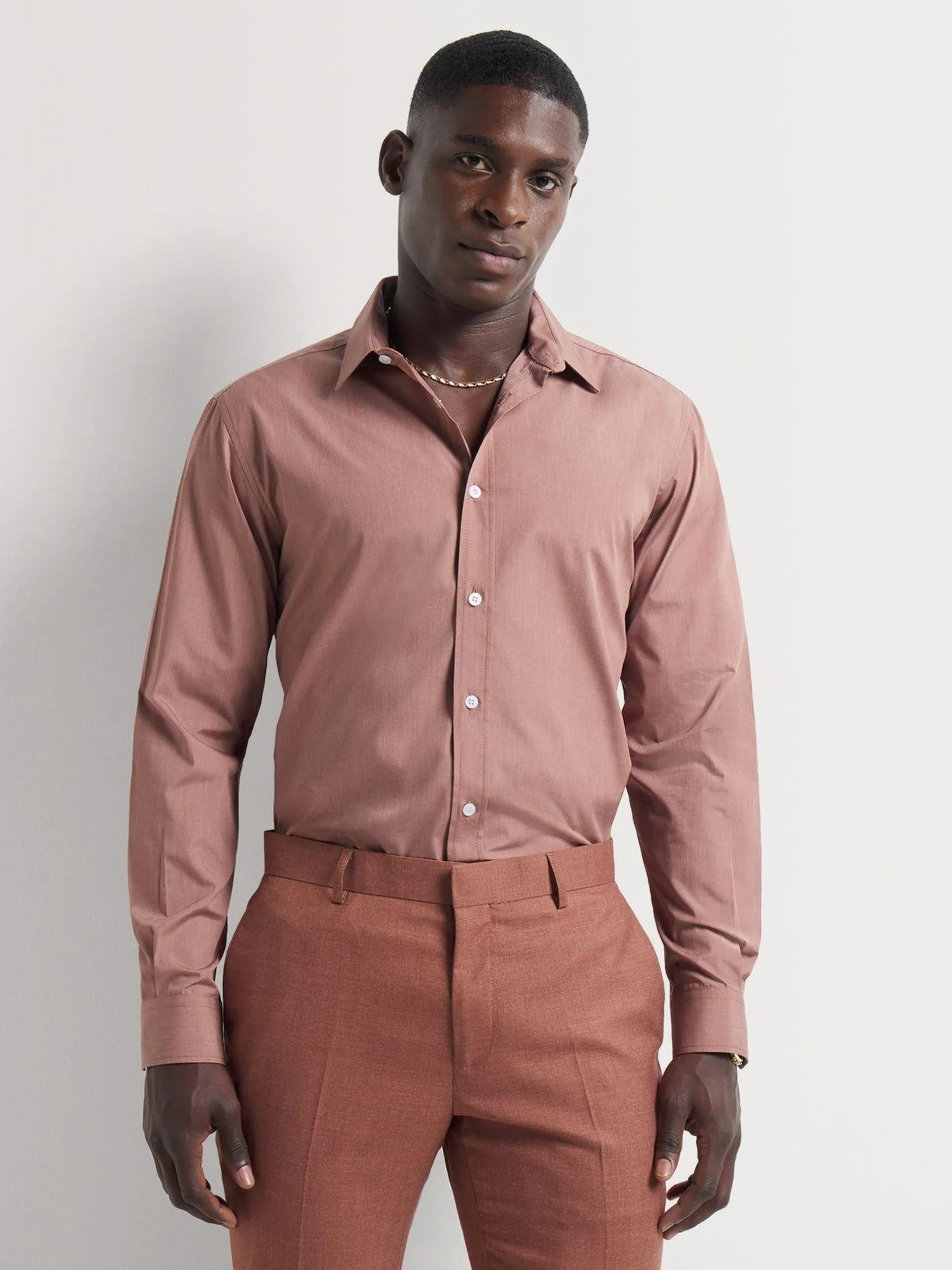 Men's Markham Slim Chambray Pink Shirt