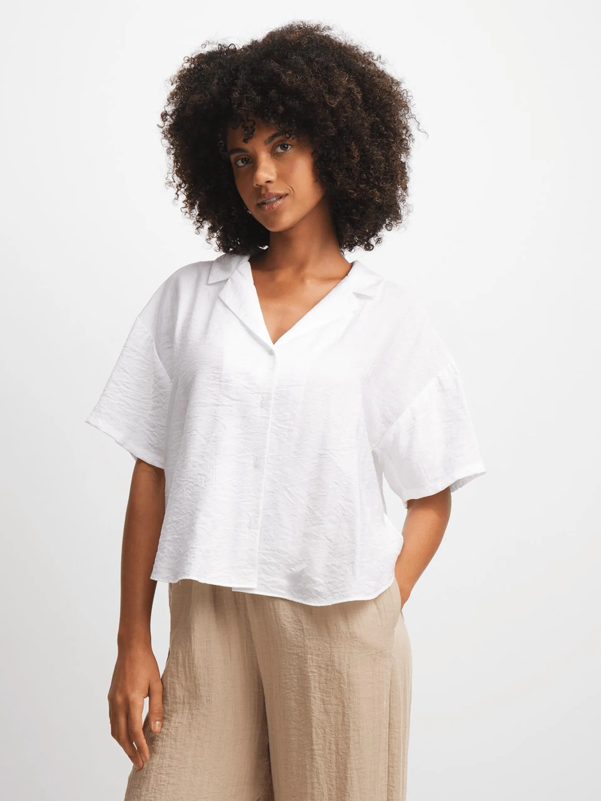 Women's White Boxy Shirt