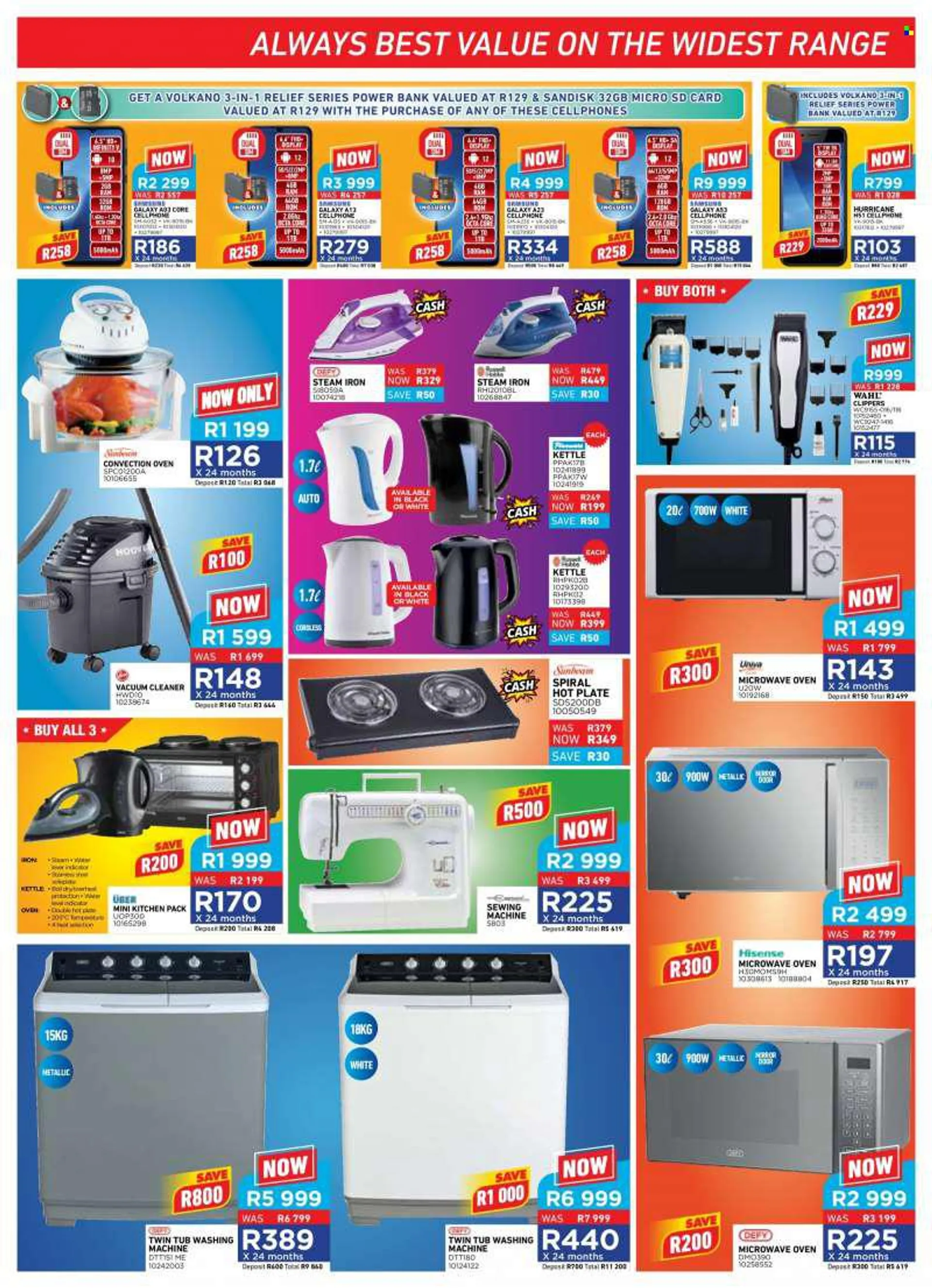 Furnmart catalogue  - 11/07/2022 - 13/08/2022 - Sales products - mirror, Sandisk, cell phone, memory card, power bank, Volkano, oven, convection oven, microwave oven, washing machine, vacuum cleaner, kettle, iron, steam iron, sewing machine, mini-kitchen.