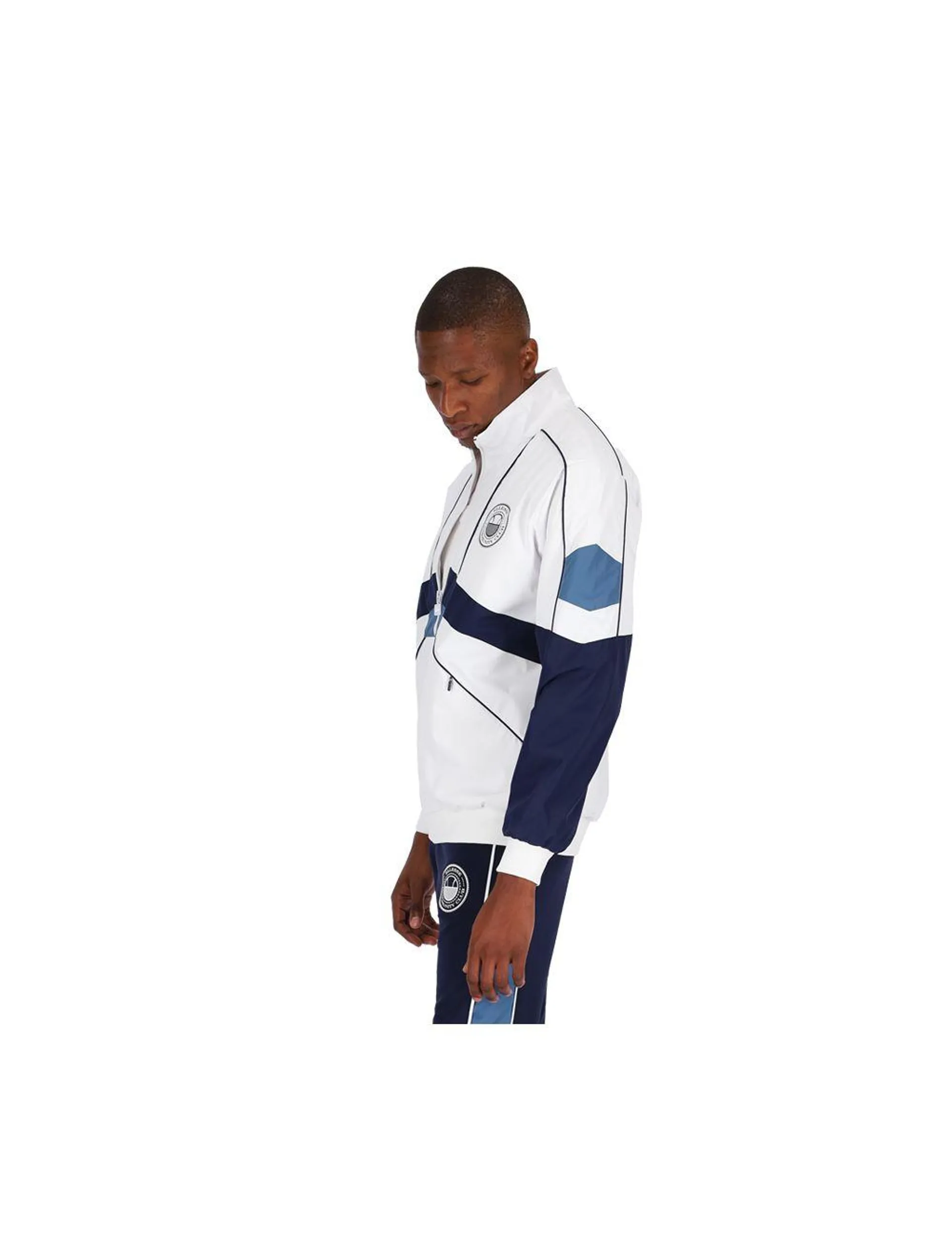 ellesse Con Panel Zip Mens Windrunner White Navy