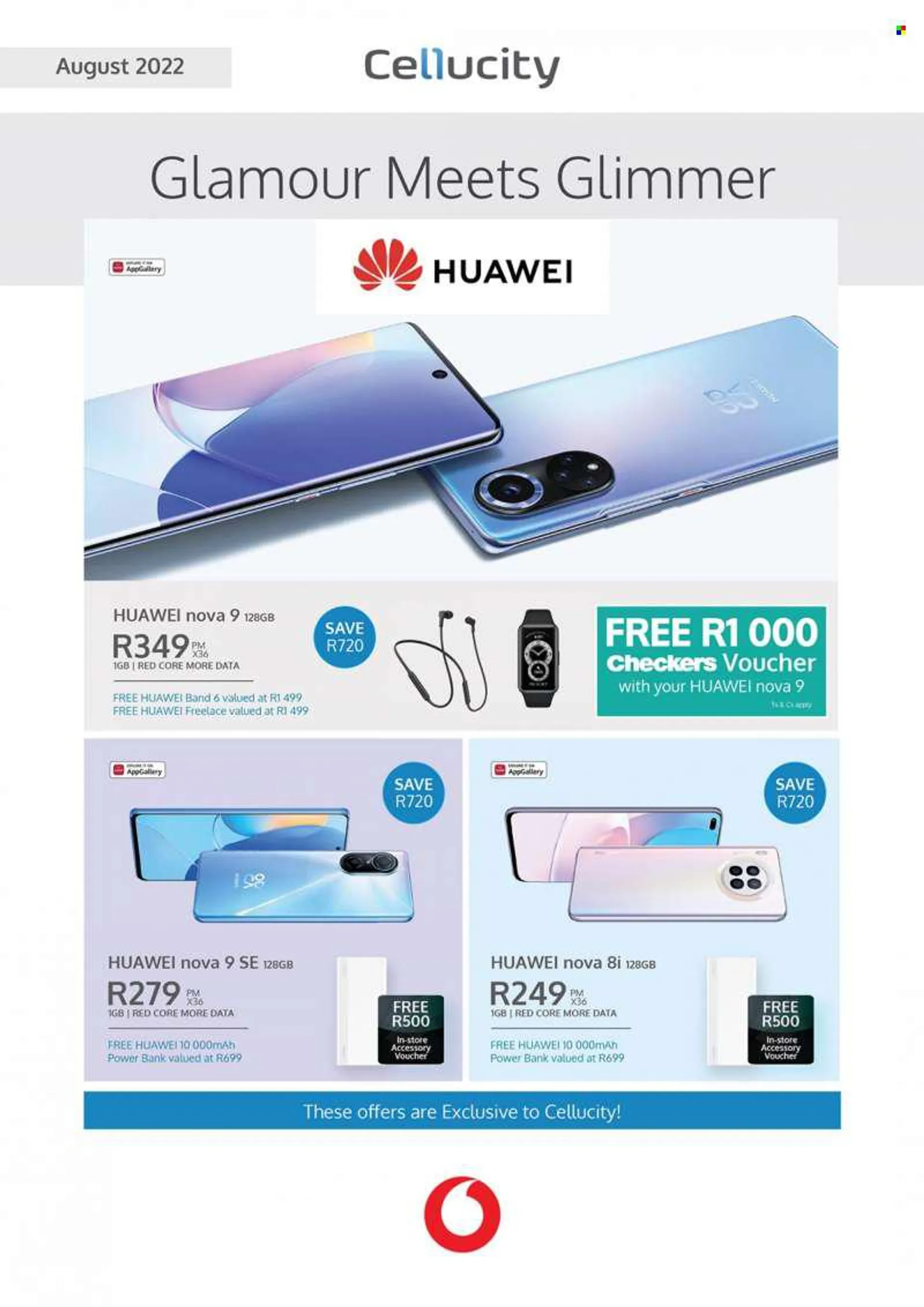 Cellucity catalogue  - 05/08/2022 - 06/09/2022 - Sales products - Huawei, Huawei Nova, power bank. Page 1.