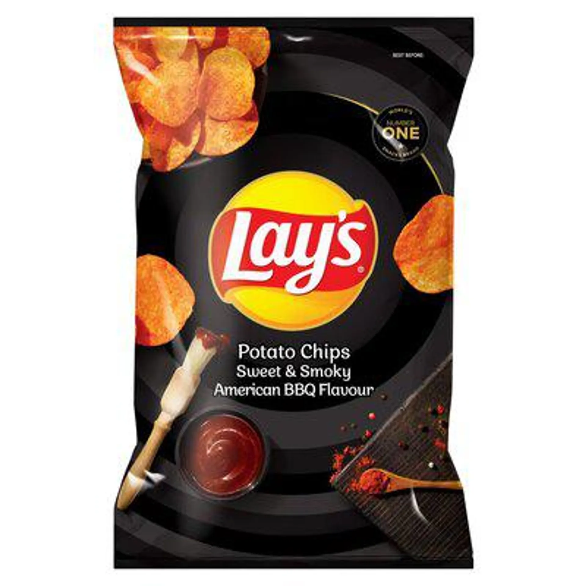 Lay's Sweet & Smoky American Bbq Flavoured Potato Chips 120g