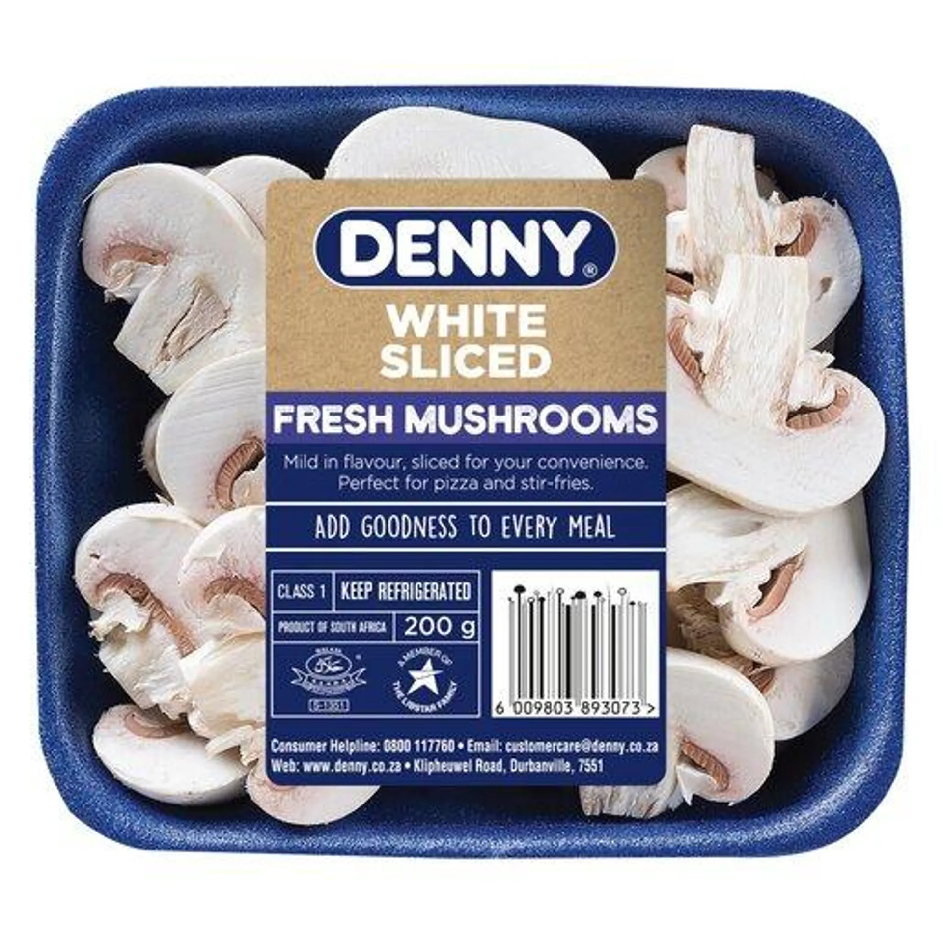 Denny White Sliced Mushrooms 200g