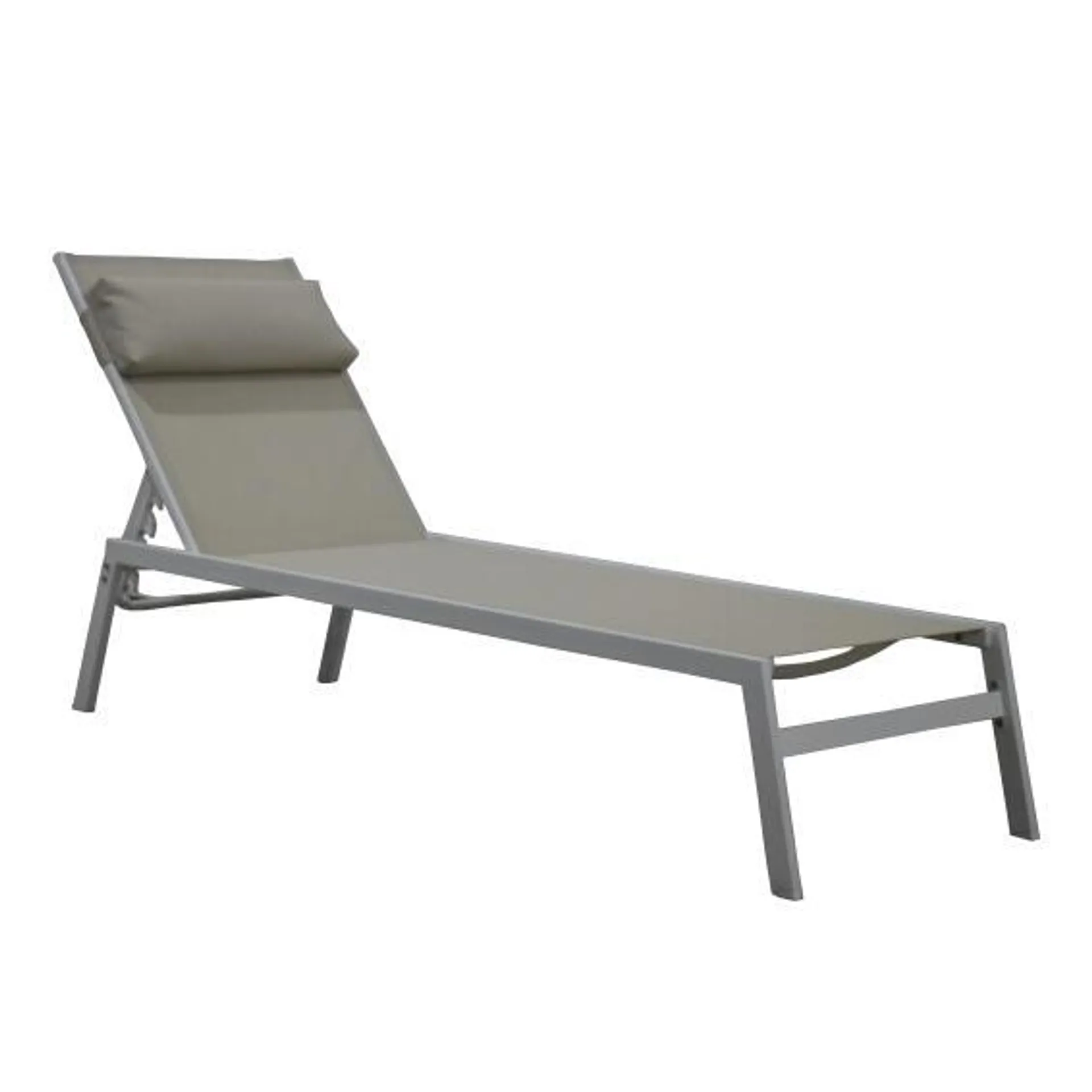 NATERIAL RIBA SUNBED W/HEAD CUSHION TEXTYLENE MASTIC