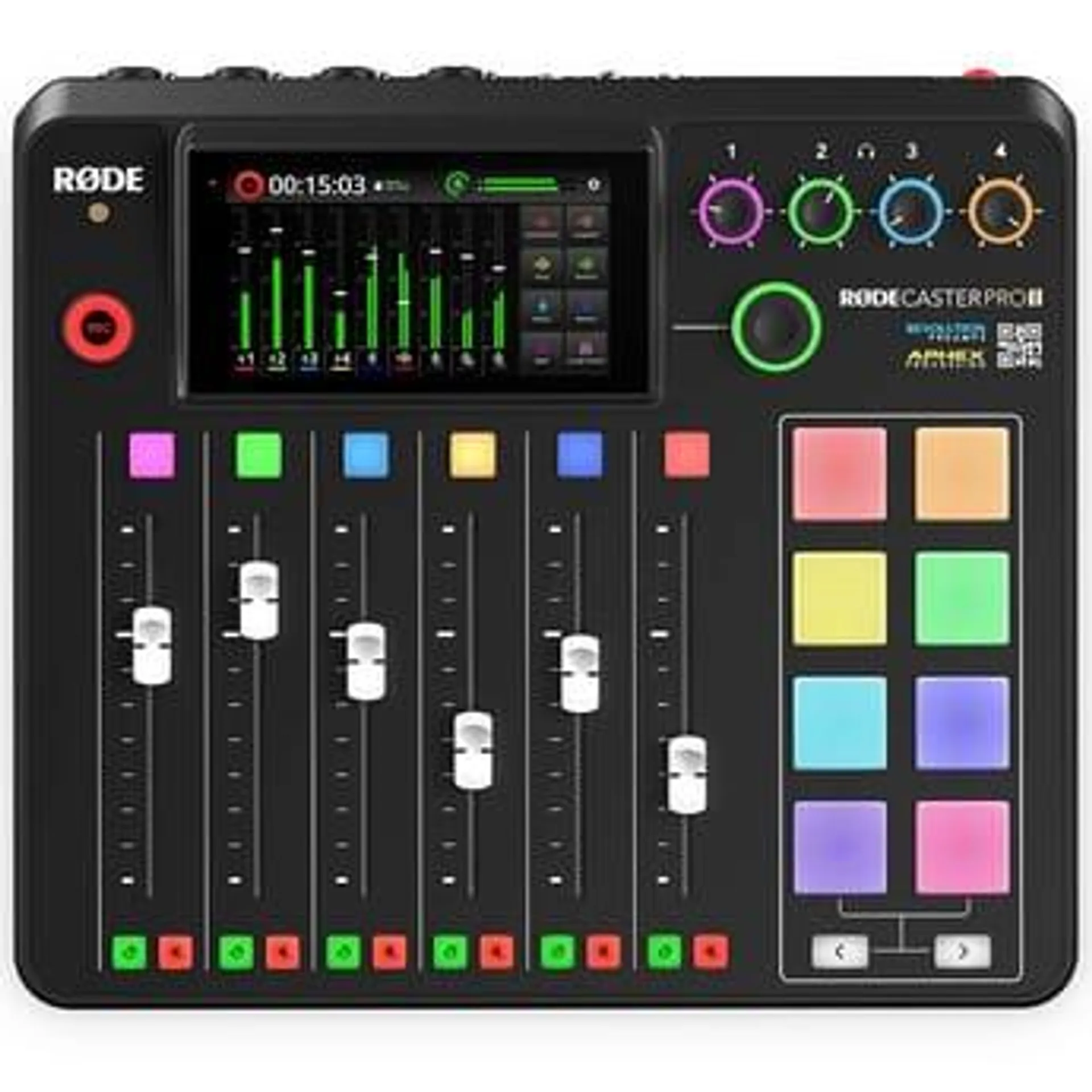RODE RODECaster Pro II Integrated Audio Production Studio + Free RODE NTH-100 Over-Ear Professional Headphones