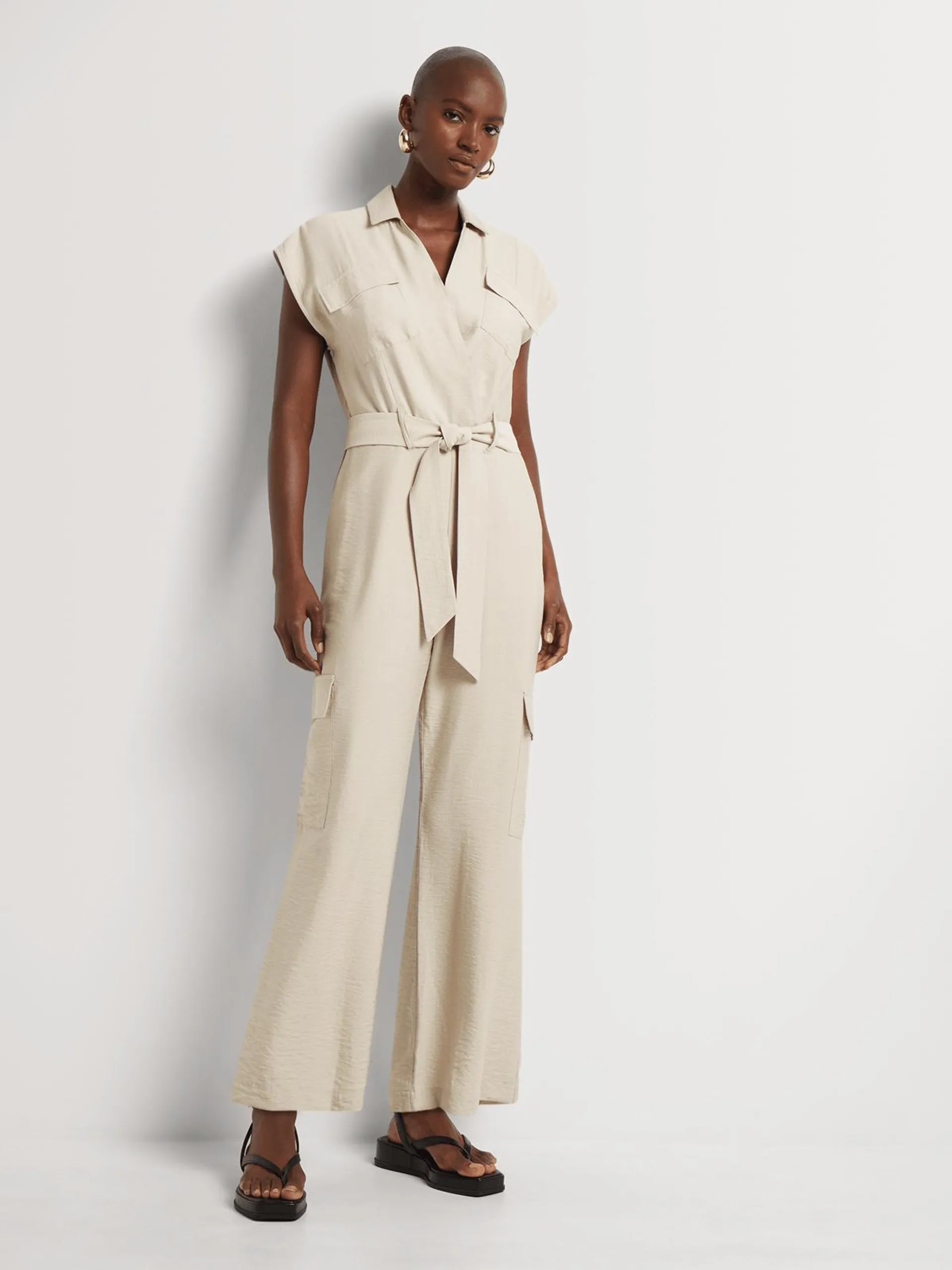 Textured Utility Jumpsuit