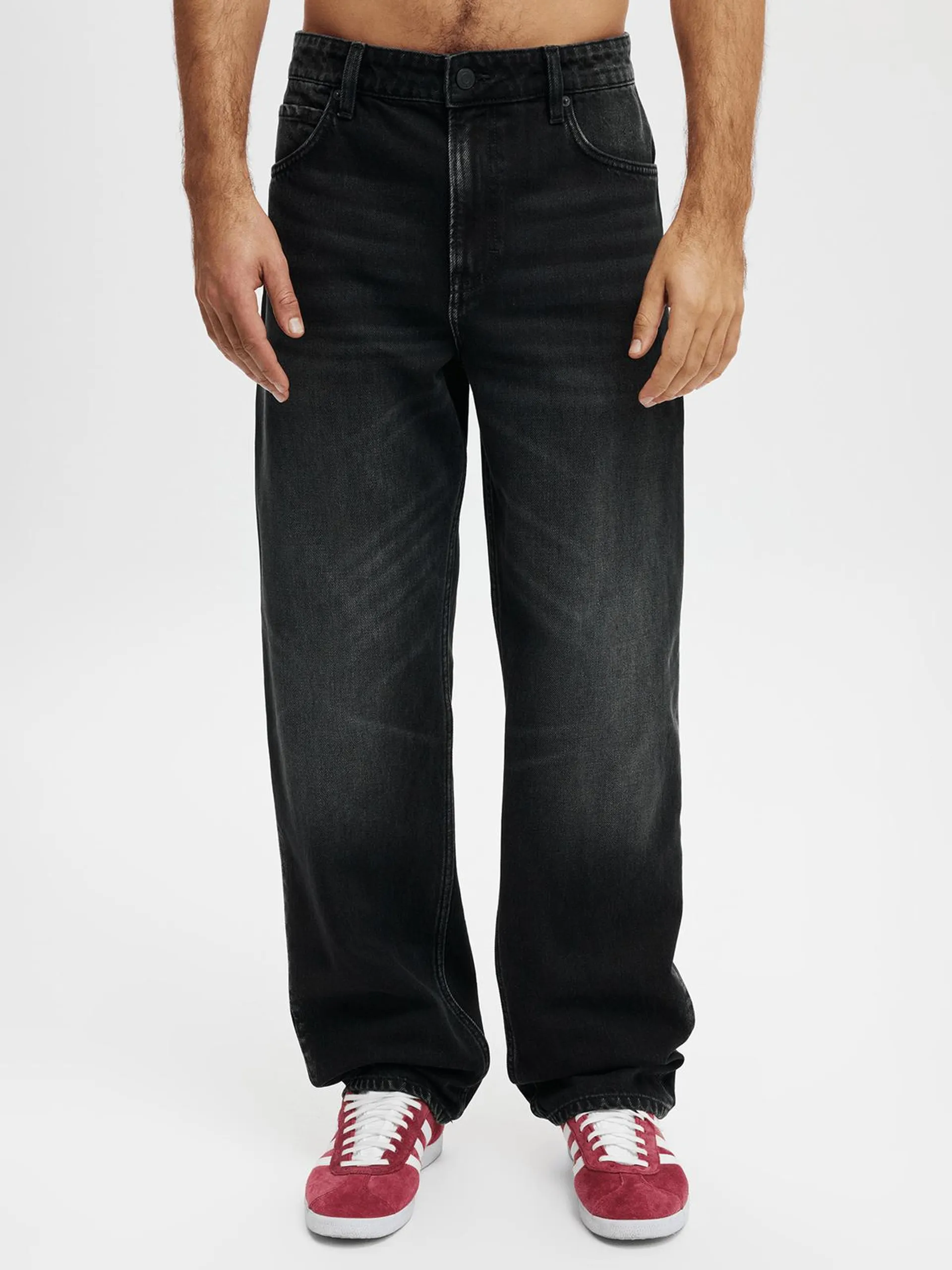 Men's Cotton On Black Baggy Jeans