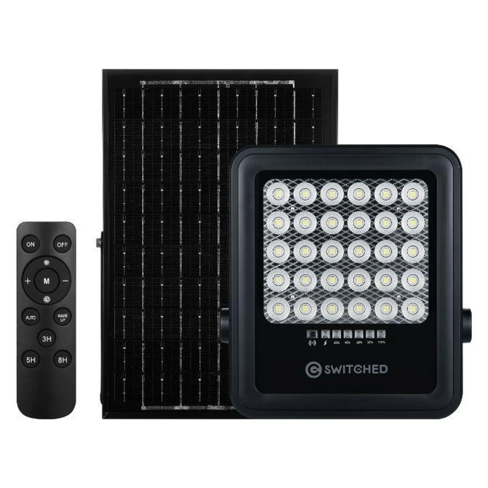 Switched 100W Solar Floodlight with Remote Urban Pro Series