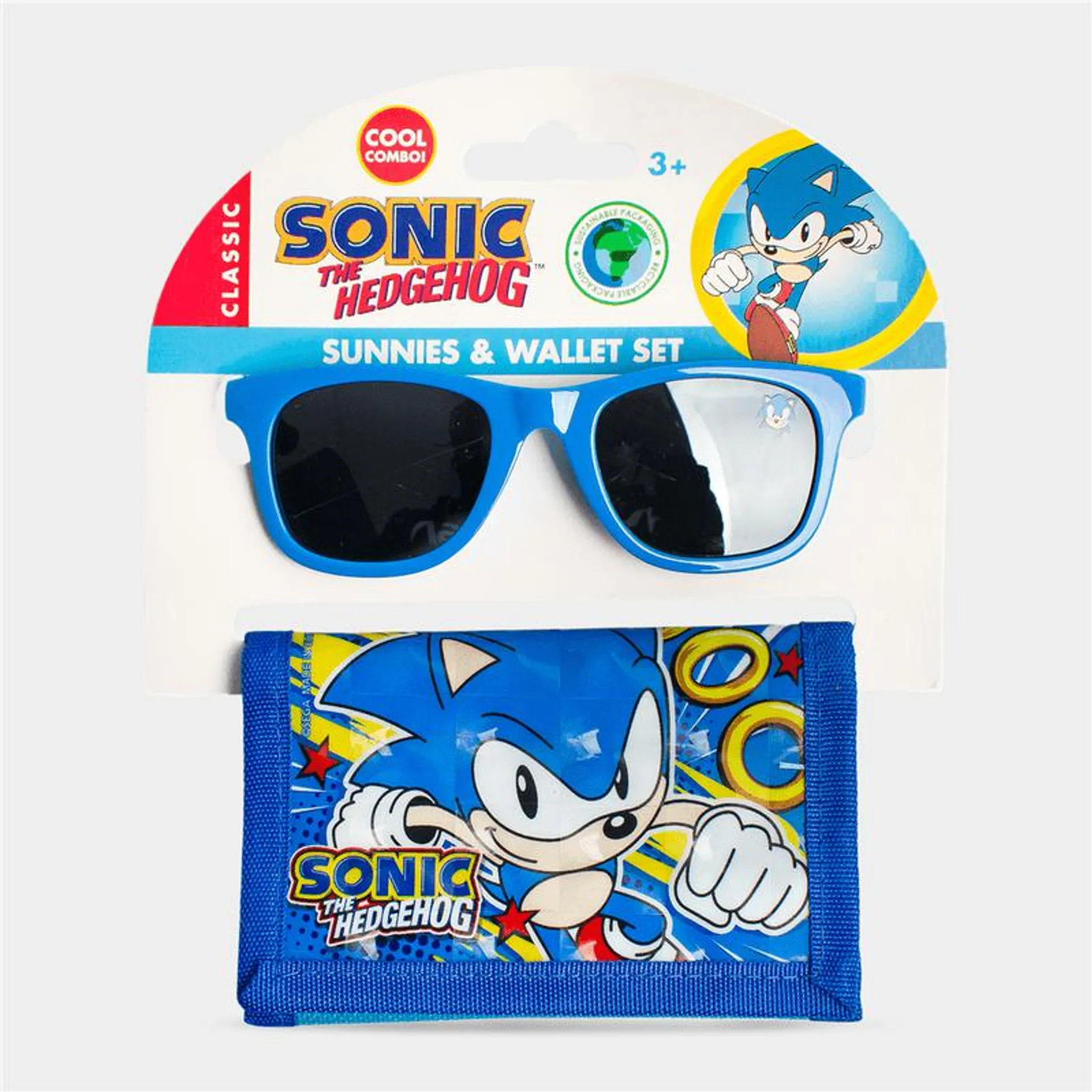 Boy's Character Group Blue Sonic Sunglasses & Wallet Set